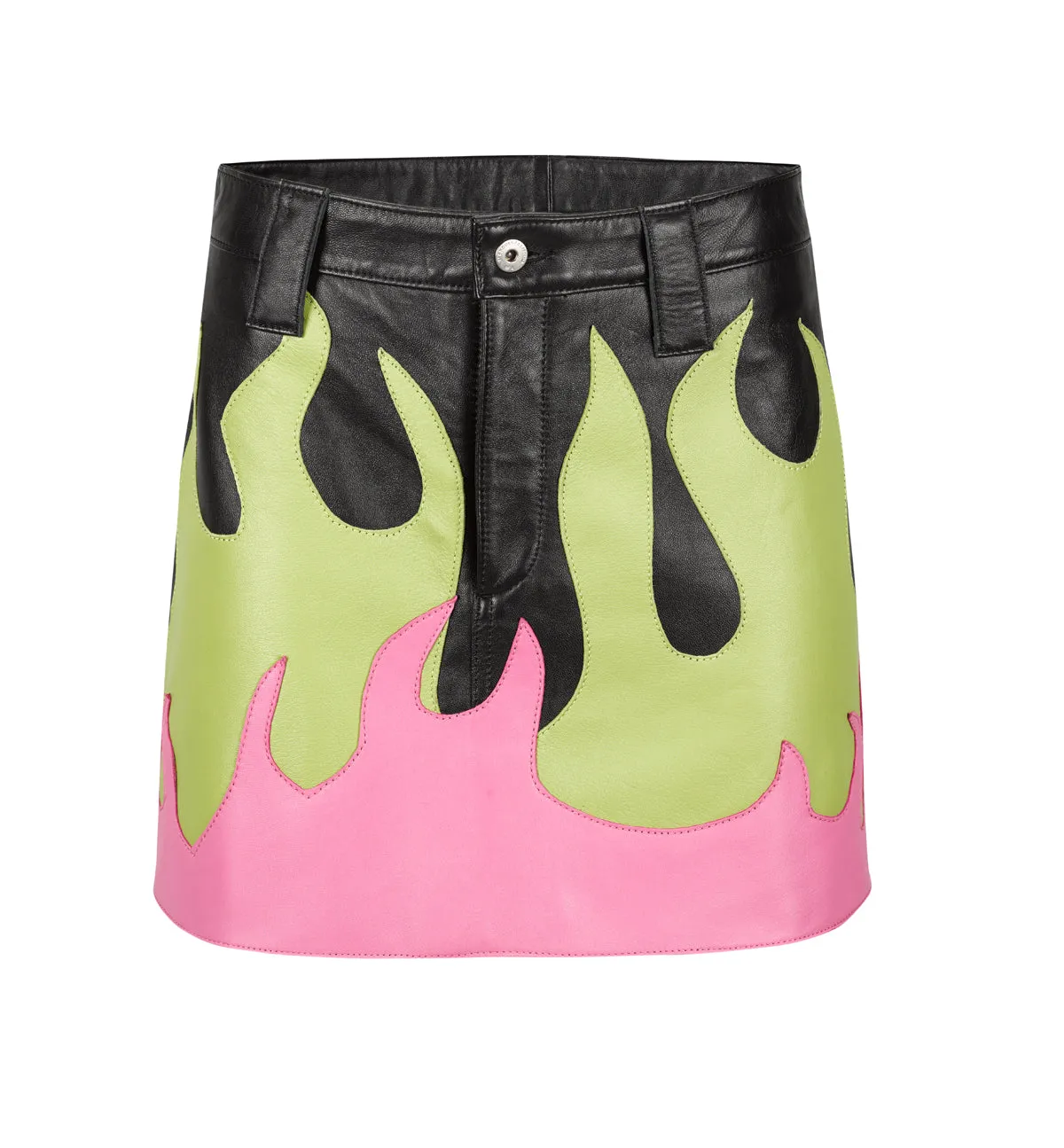 FLAMES LEATHER MINI SKIRT
