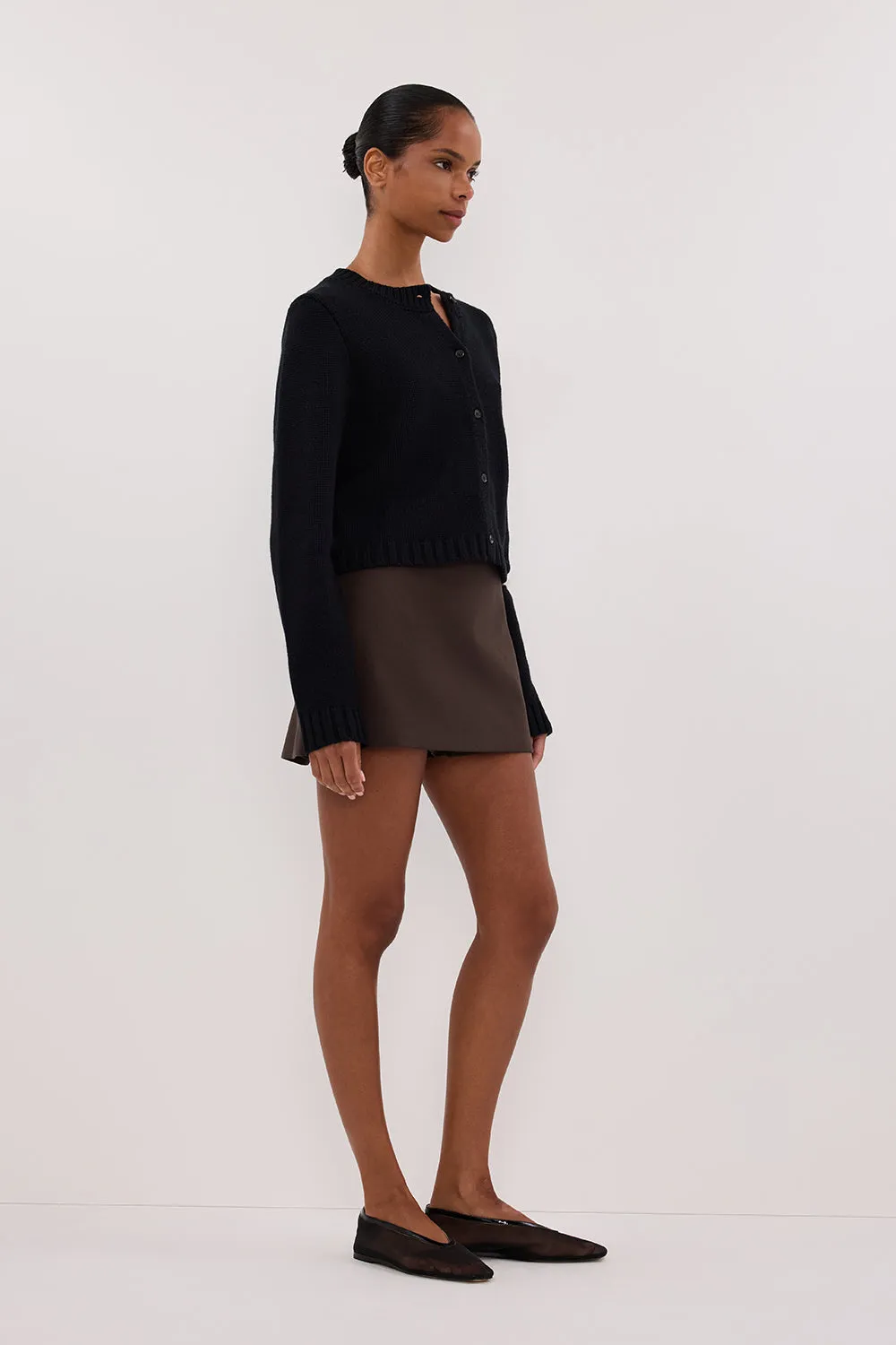 FOSTER BLACK KNIT CARDIGAN