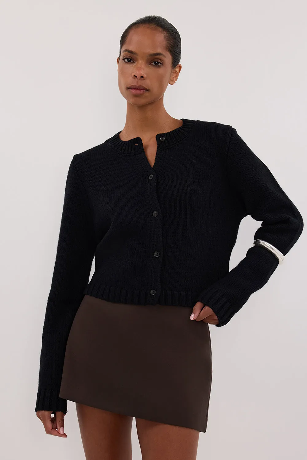 FOSTER BLACK KNIT CARDIGAN