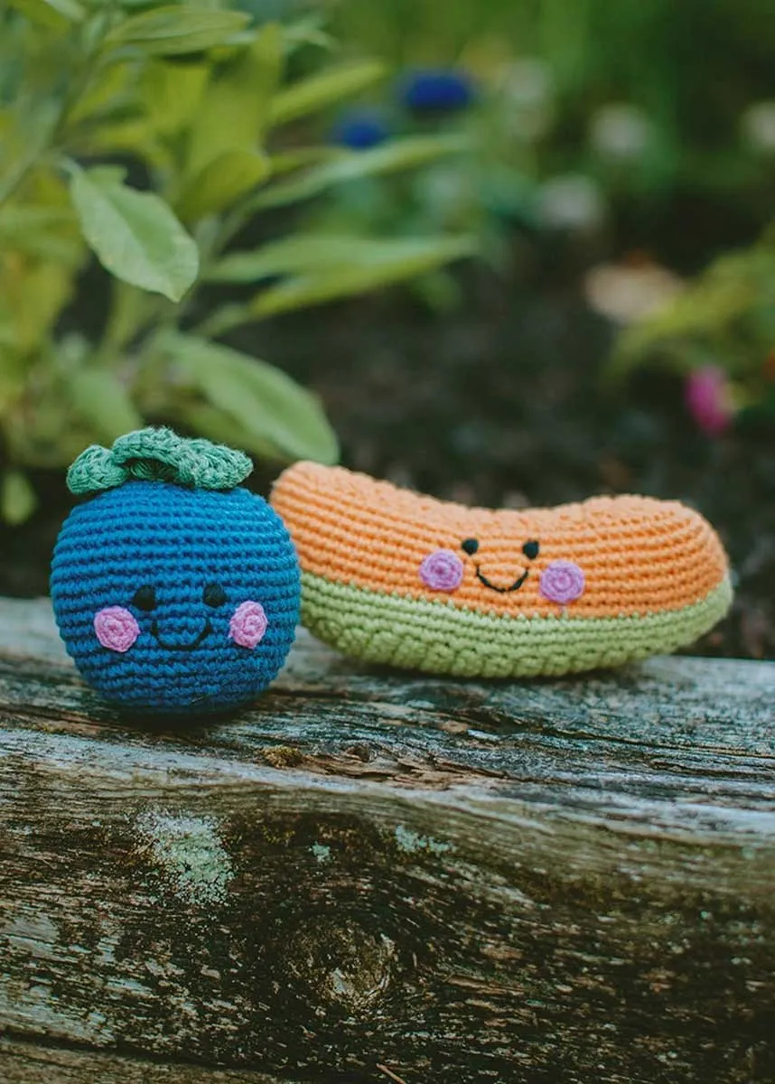 Friendly Plush Blueberry Rattle