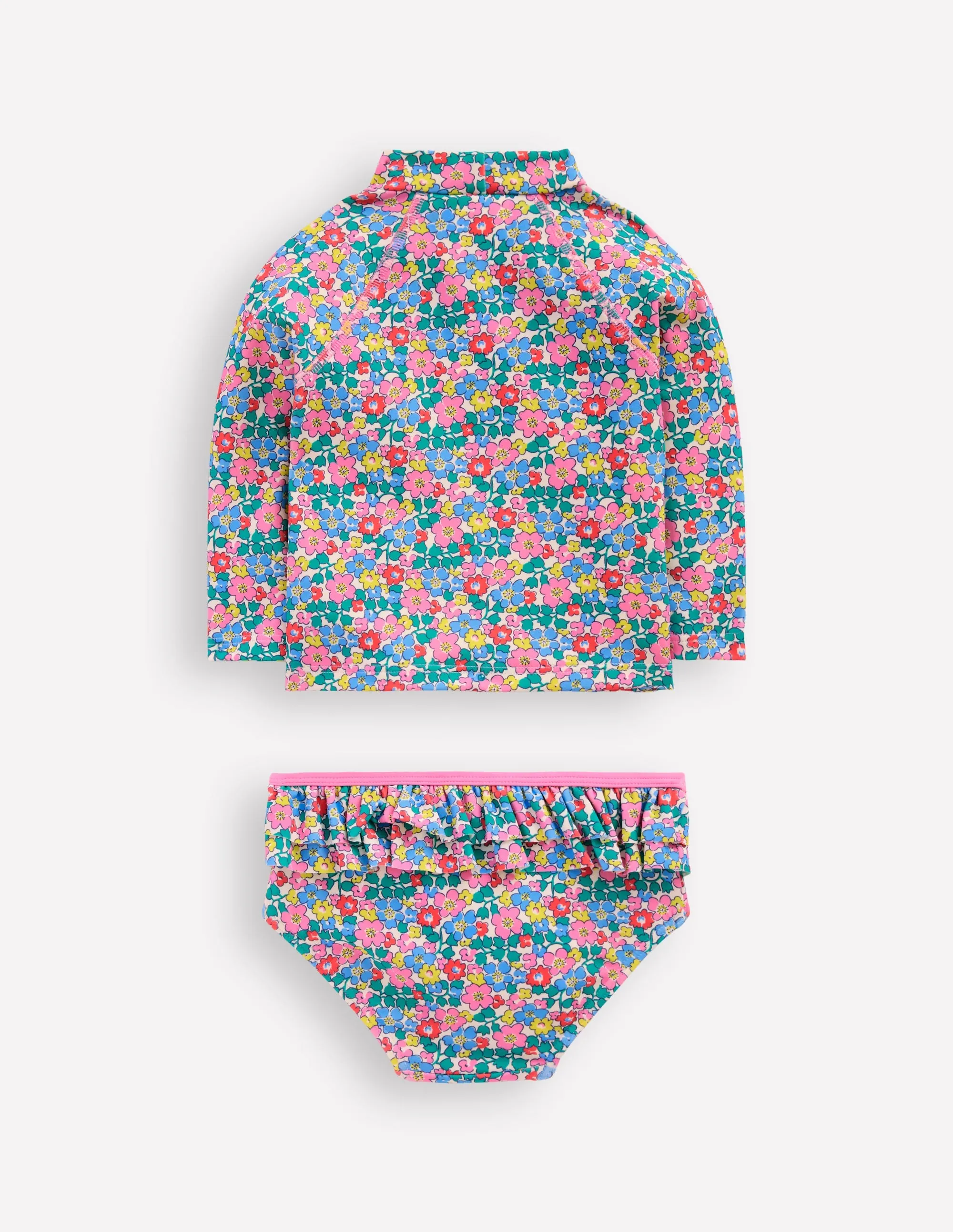 Frilly Rash Vest Set-Multi Flowerbed Shell