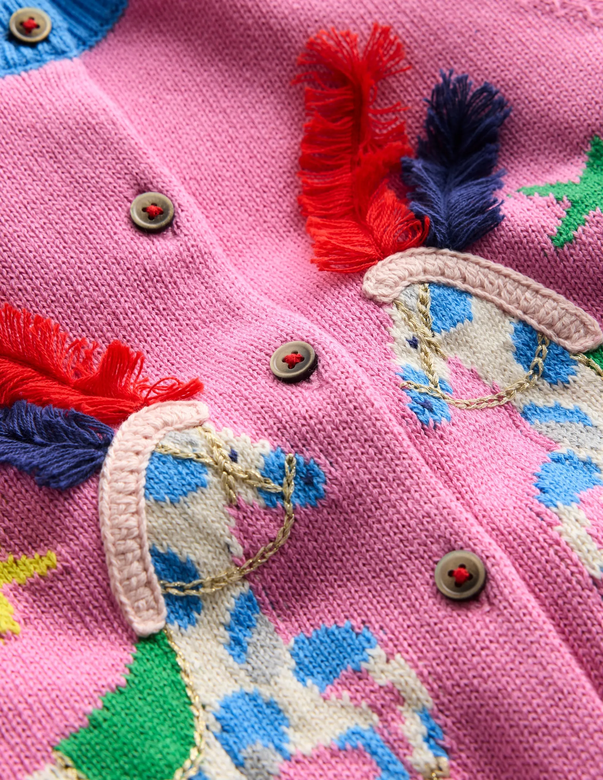 Fun Frill Logo Cardigan-Vintage Mauve Circus Horses