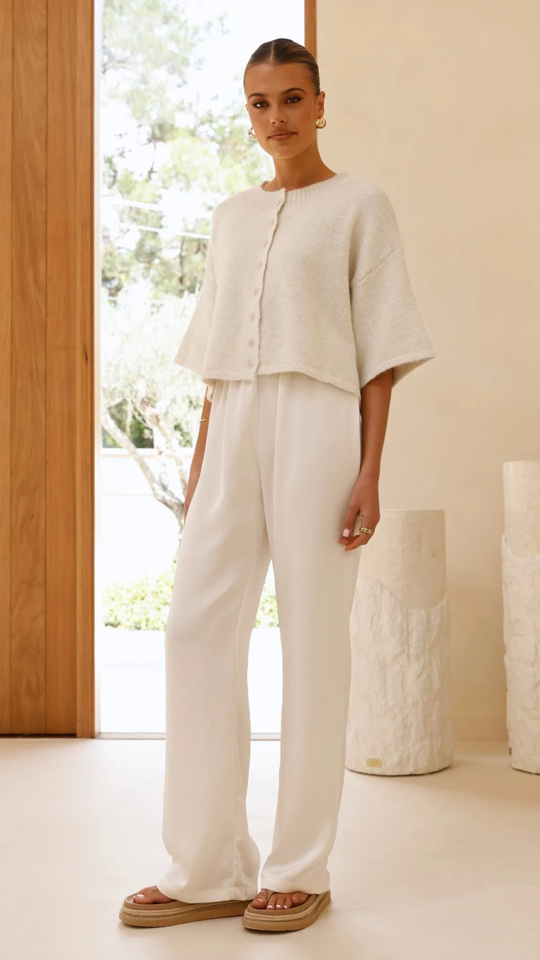 Gazelle Button Up Knit T-Shirt - Oatmeal