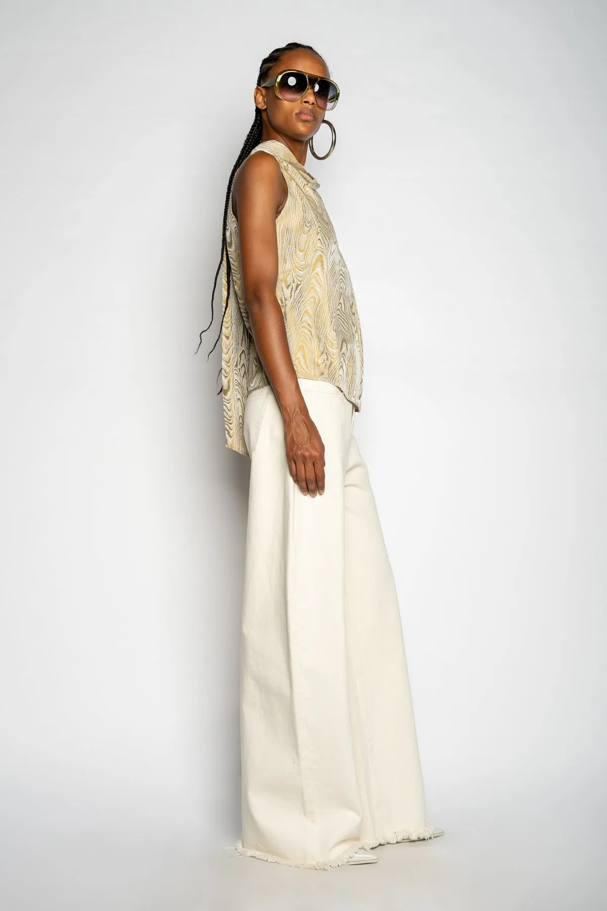 GOLD DRAPED BLOUSE