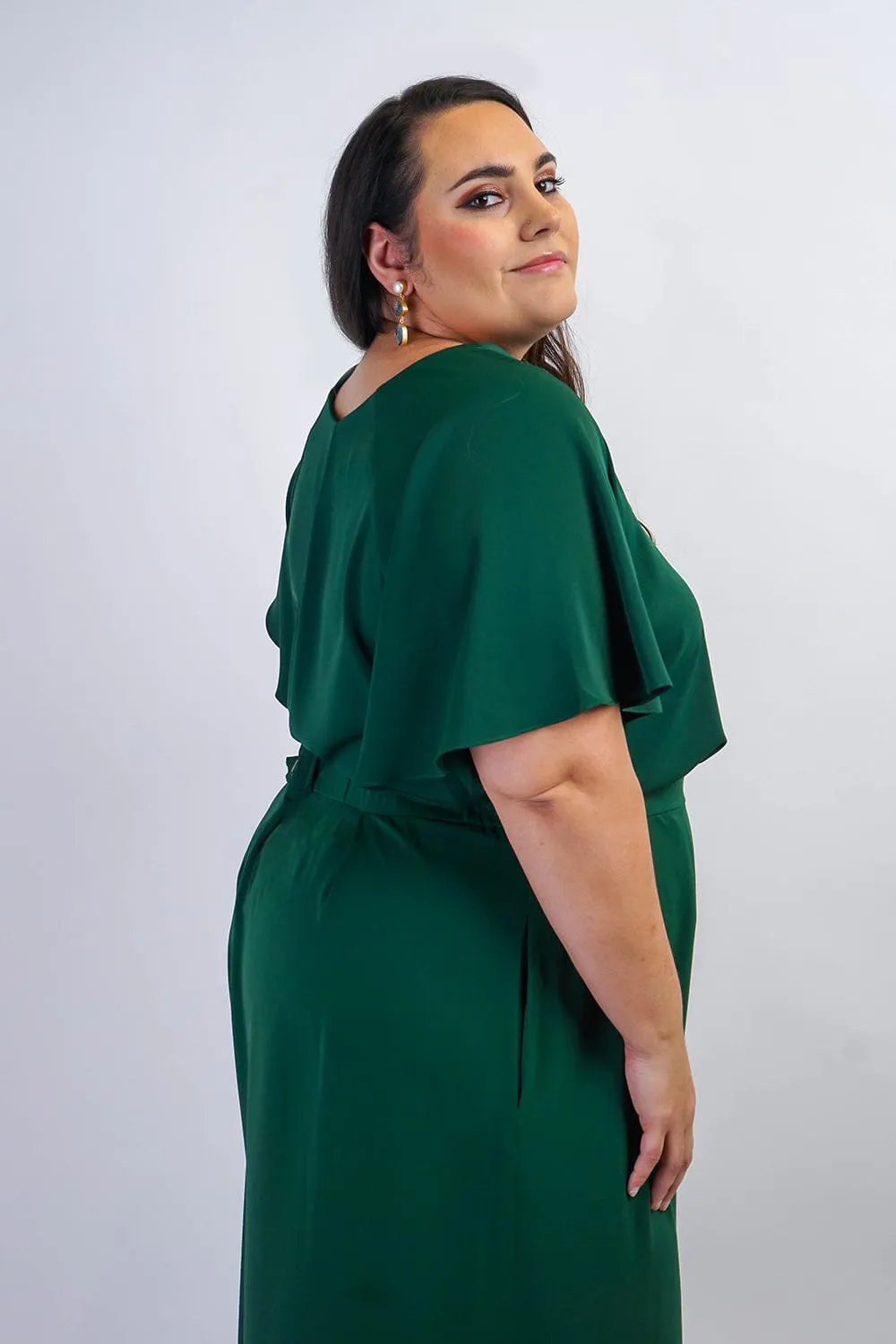 Green Cursive V Neck Rae Top
