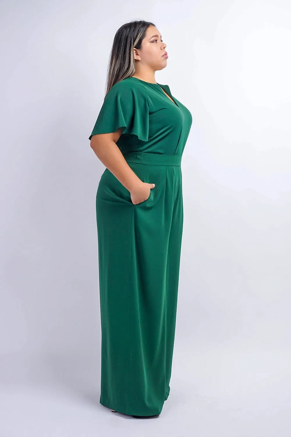 Green Cursive V Neck Rae Top