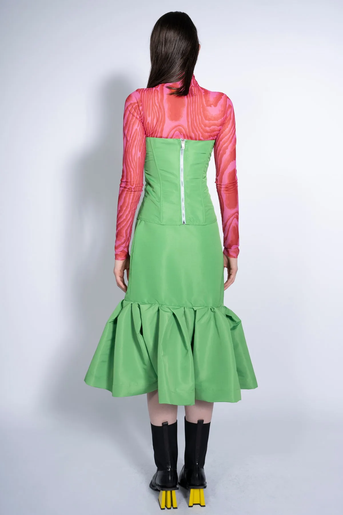 GREEN FITTED SKIRT