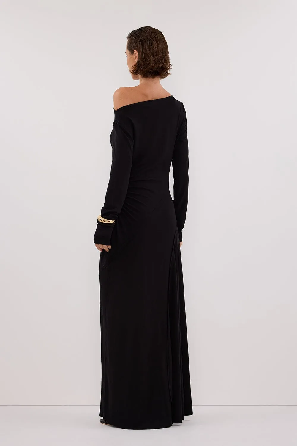 HADLEY BLACK SLEEVED KNIT MAXI DRESS