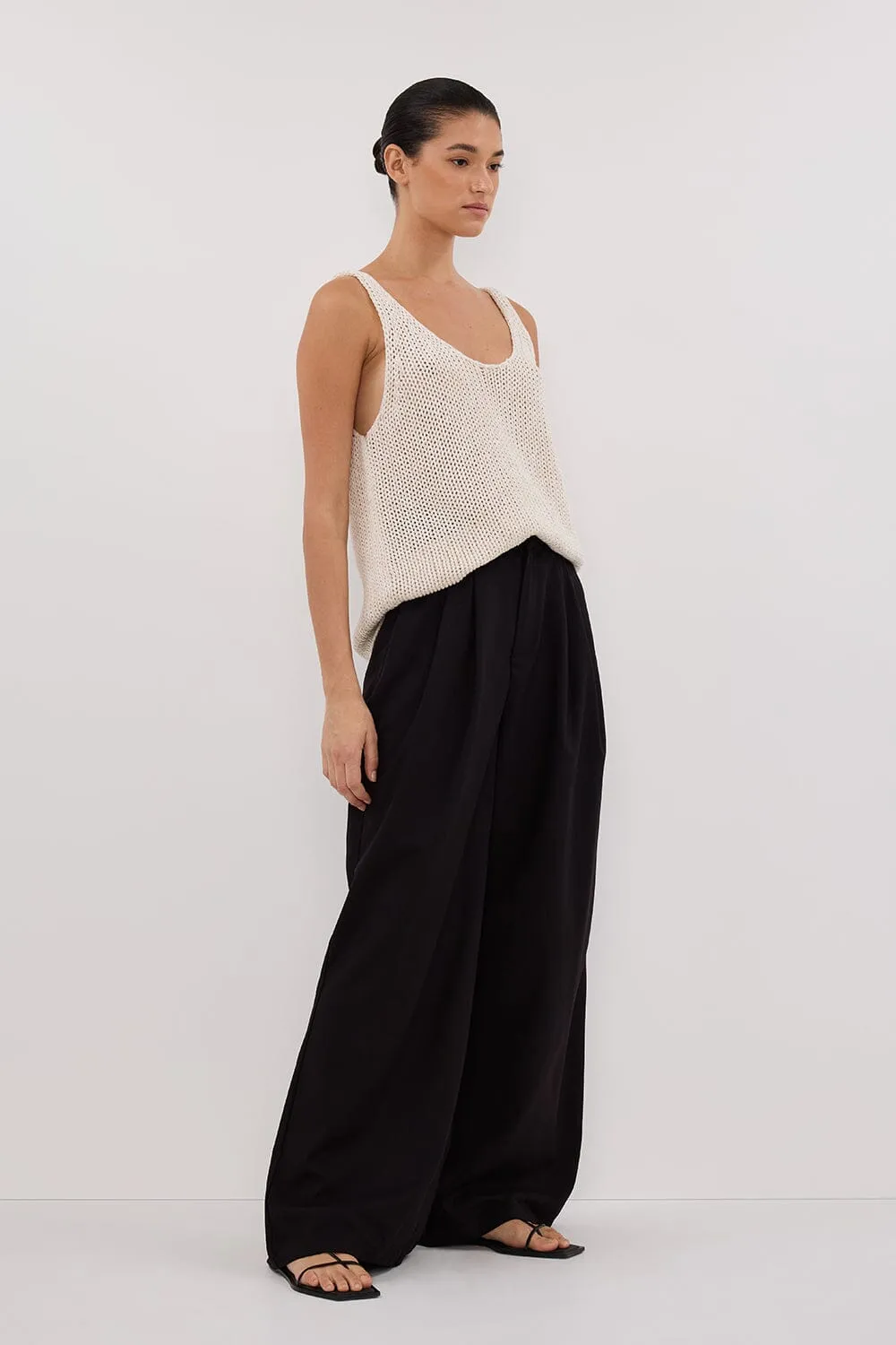 HEIDI CREAM MARLE SCOOP KNIT TANK