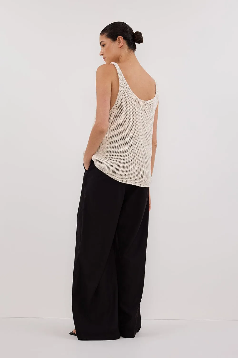 HEIDI CREAM MARLE SCOOP KNIT TANK