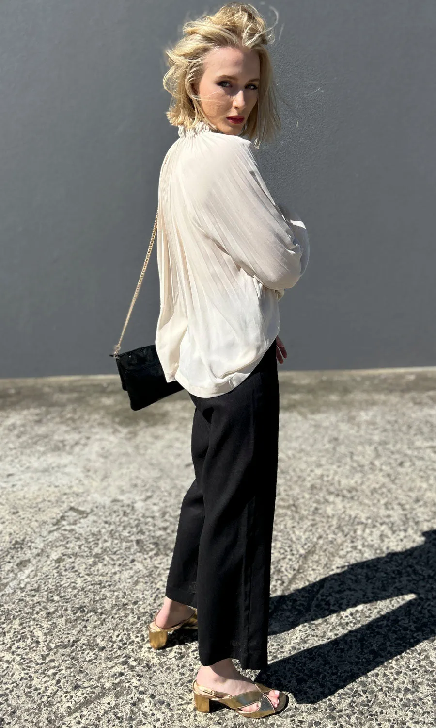 hoss Captain Pant - Black linen