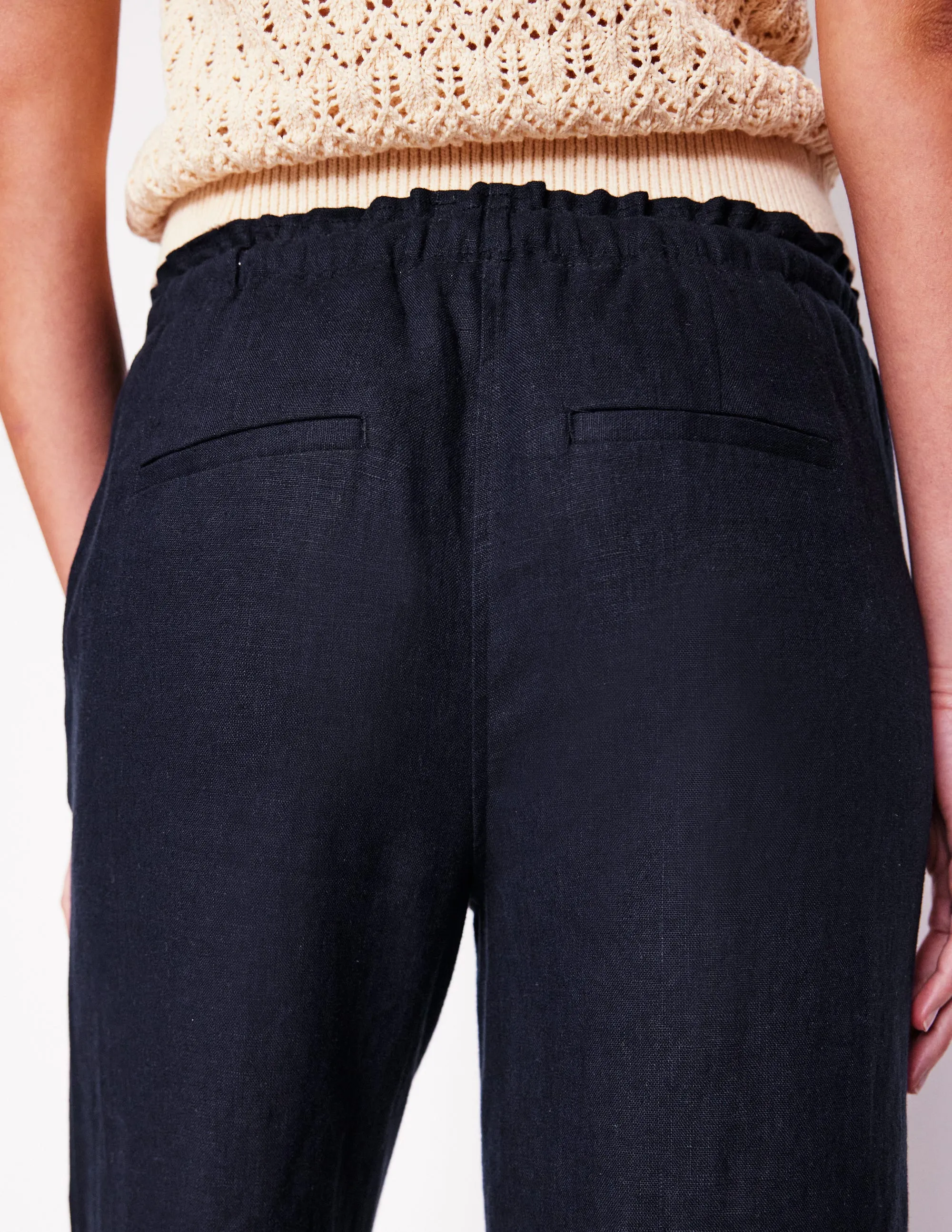 Islington Linen Trousers-Navy