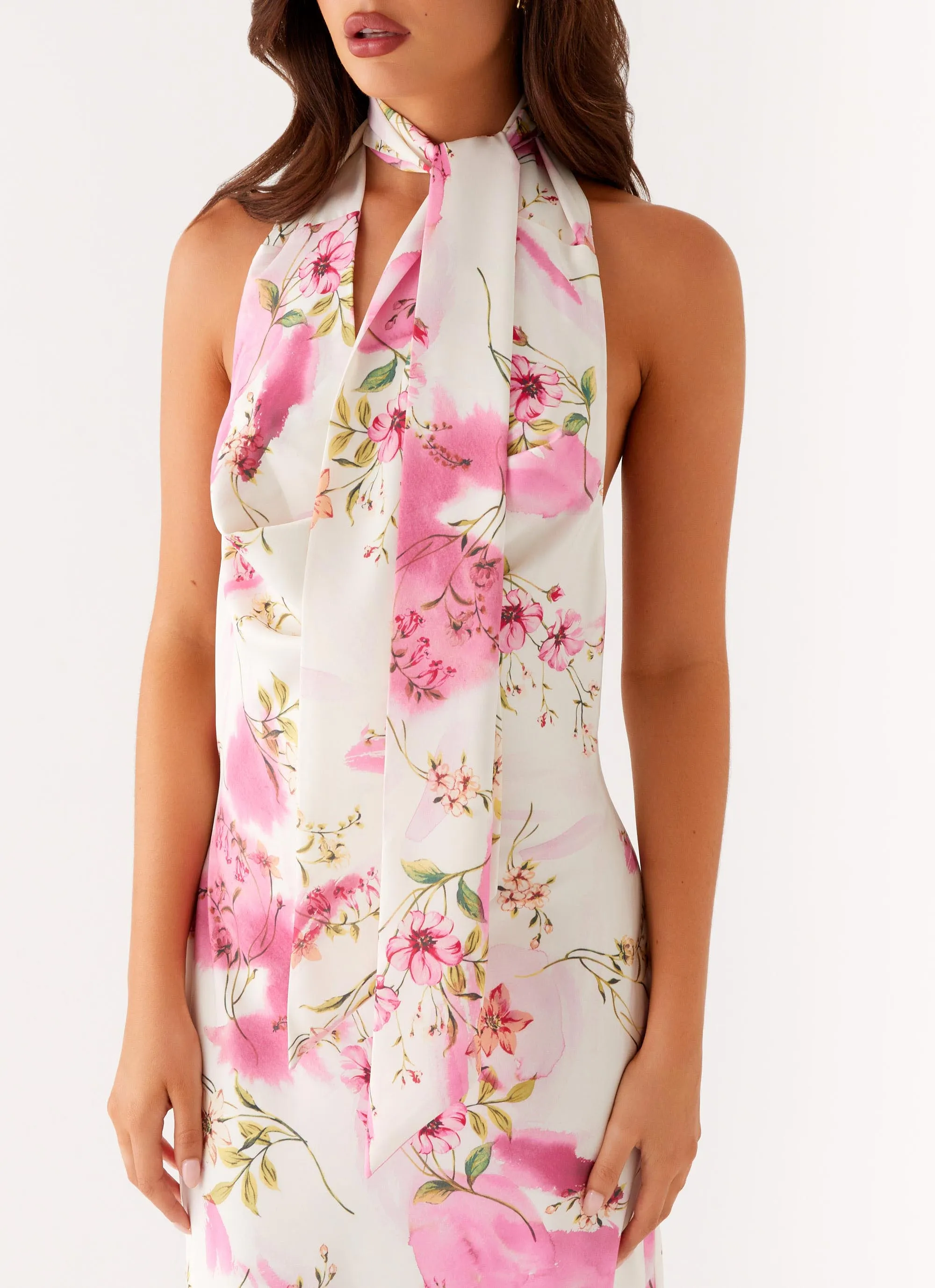 Jensen Midi Dress - Ivory Floral Print