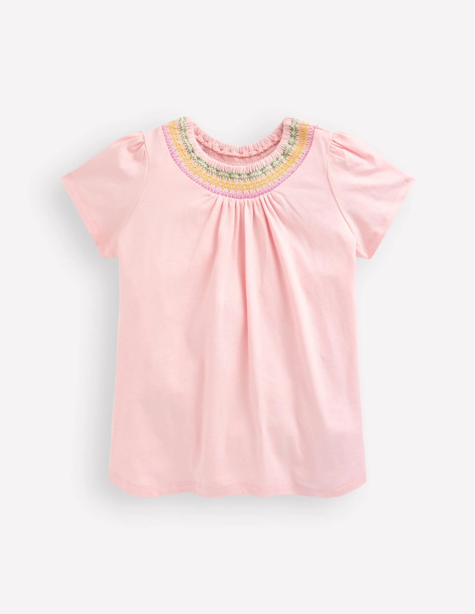 Jersey Smocked Top-Chalk Pink