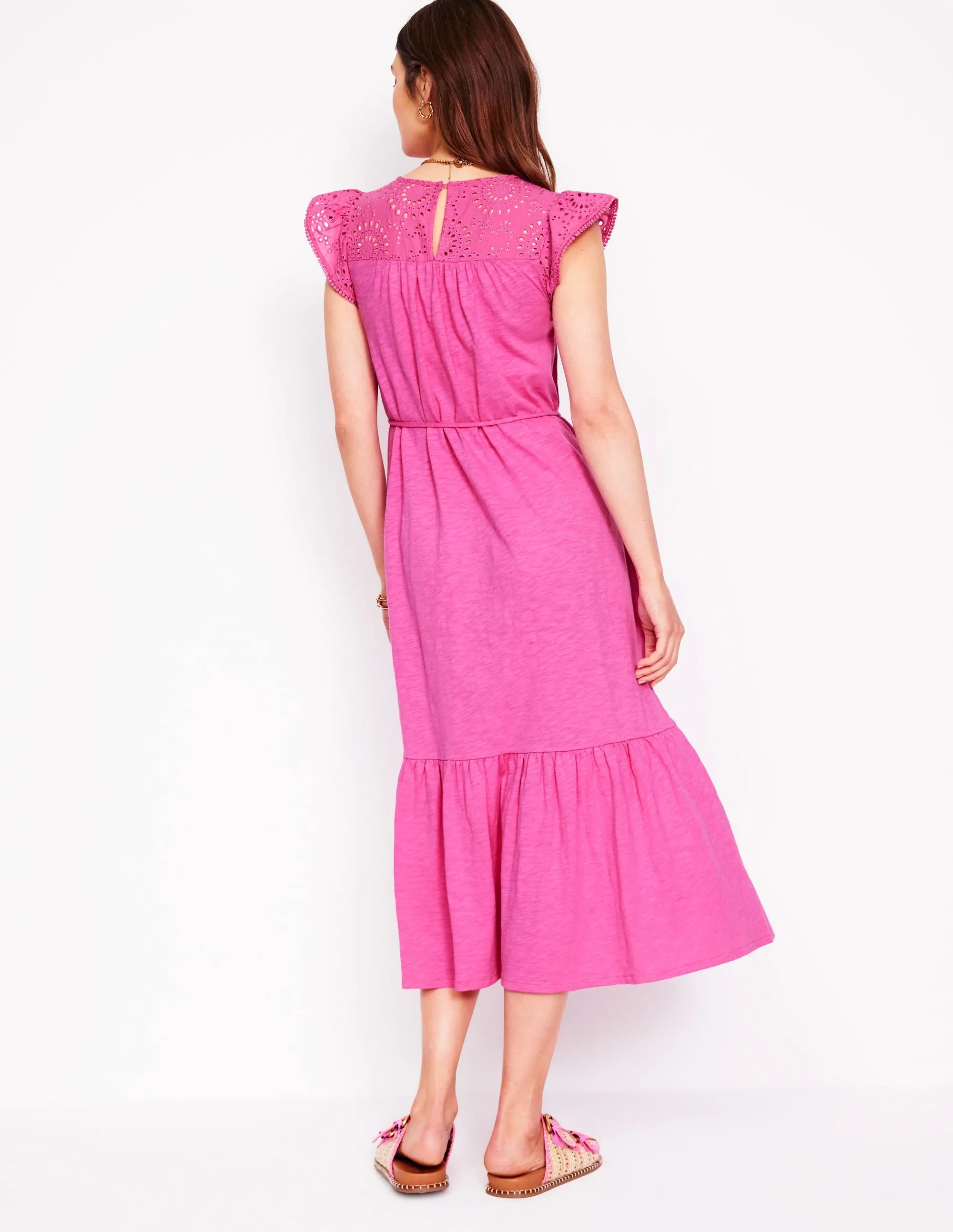 Juliet Broderie Midi Dress-Tickled Pink