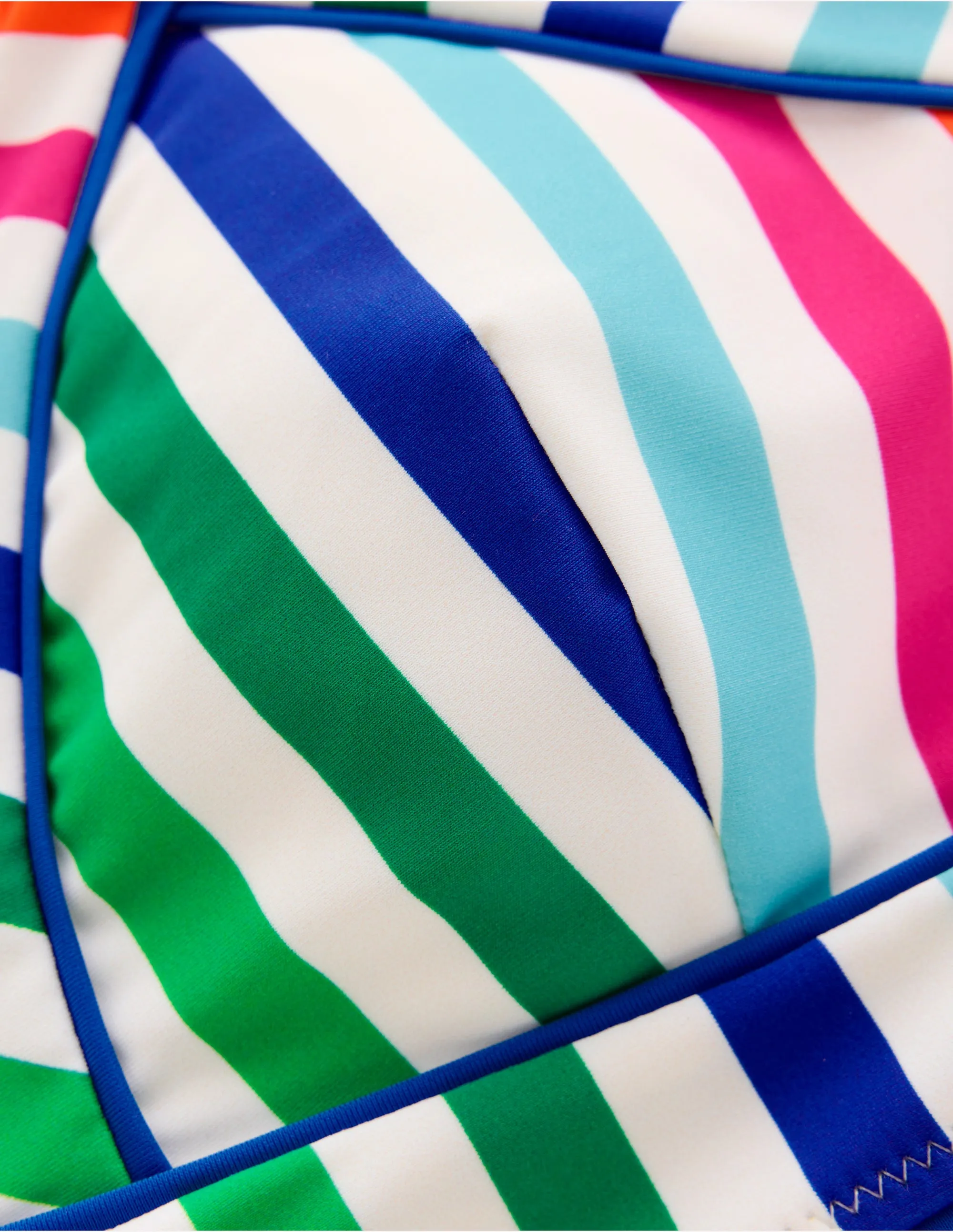Kasos String V Neck Bikini Top-Multi Stripe