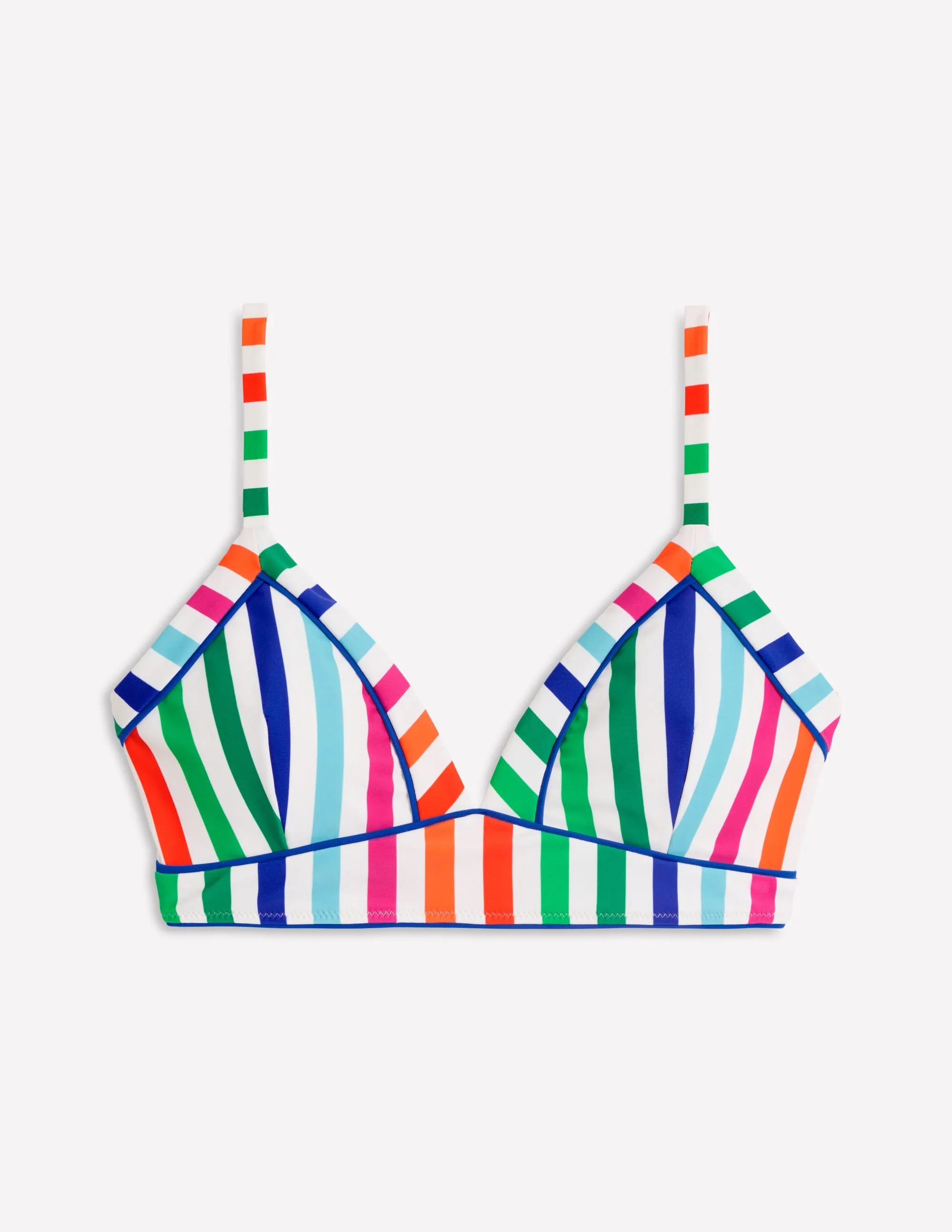 Kasos String V Neck Bikini Top-Multi Stripe