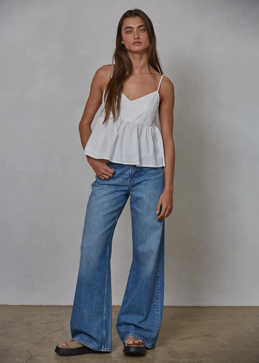 Kayley Babydoll Cami Top - Off-White