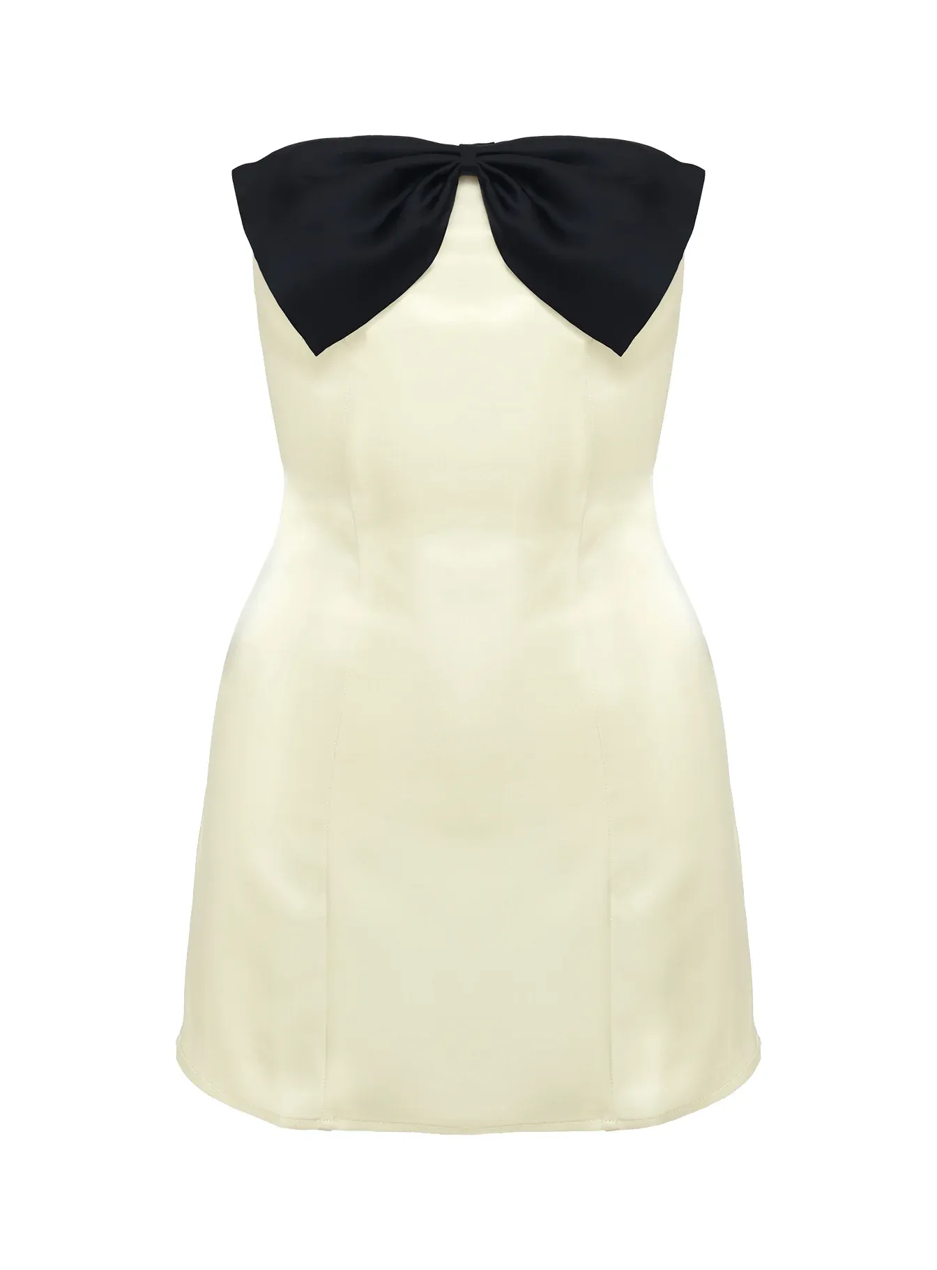 Kesy Bow Tie Mini Dress Cream / Black