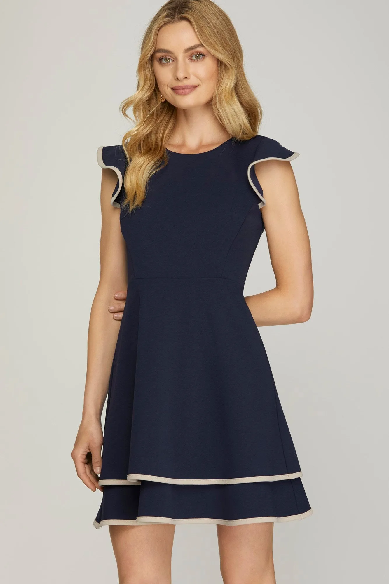 Line Of Action Dress in Navy