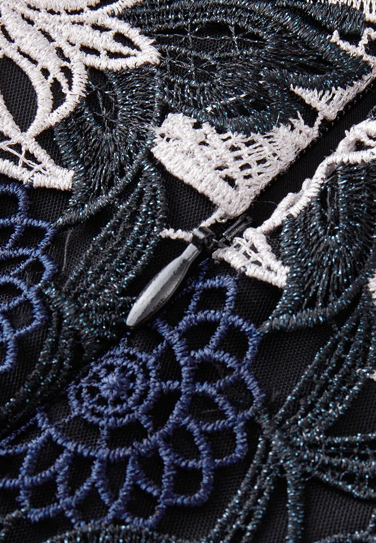 Long-sleeve Lurex Lace Dress