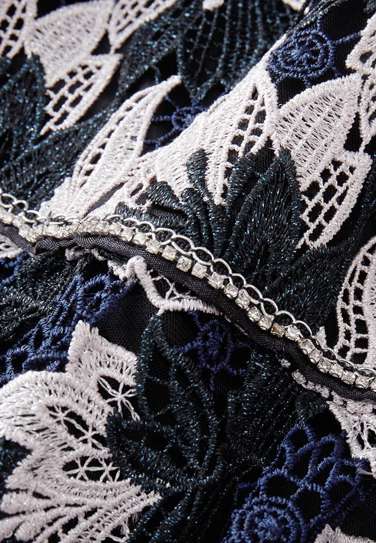Long-sleeve Lurex Lace Dress