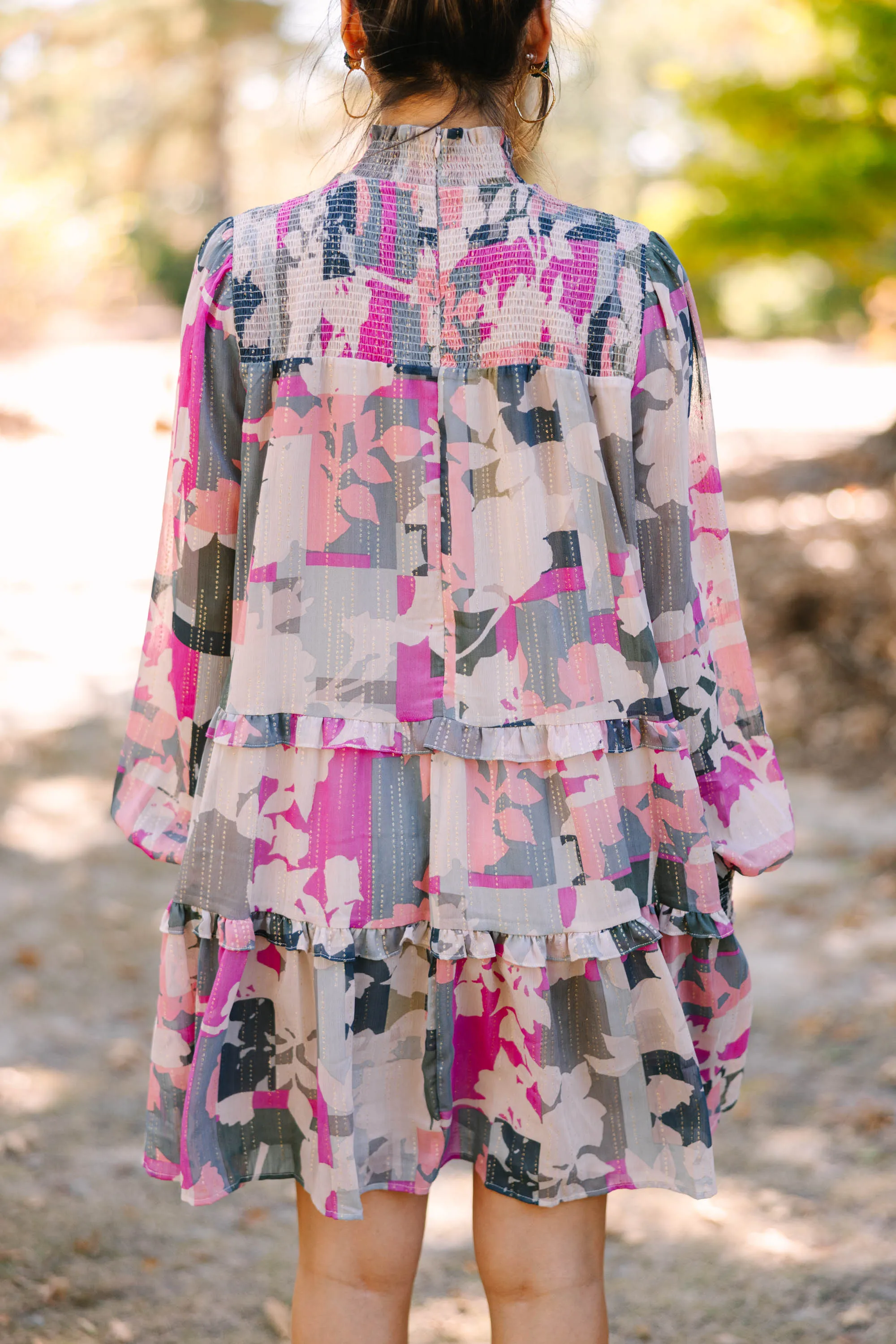 Looking For You Orchid Purple Floral Smocked Dress
