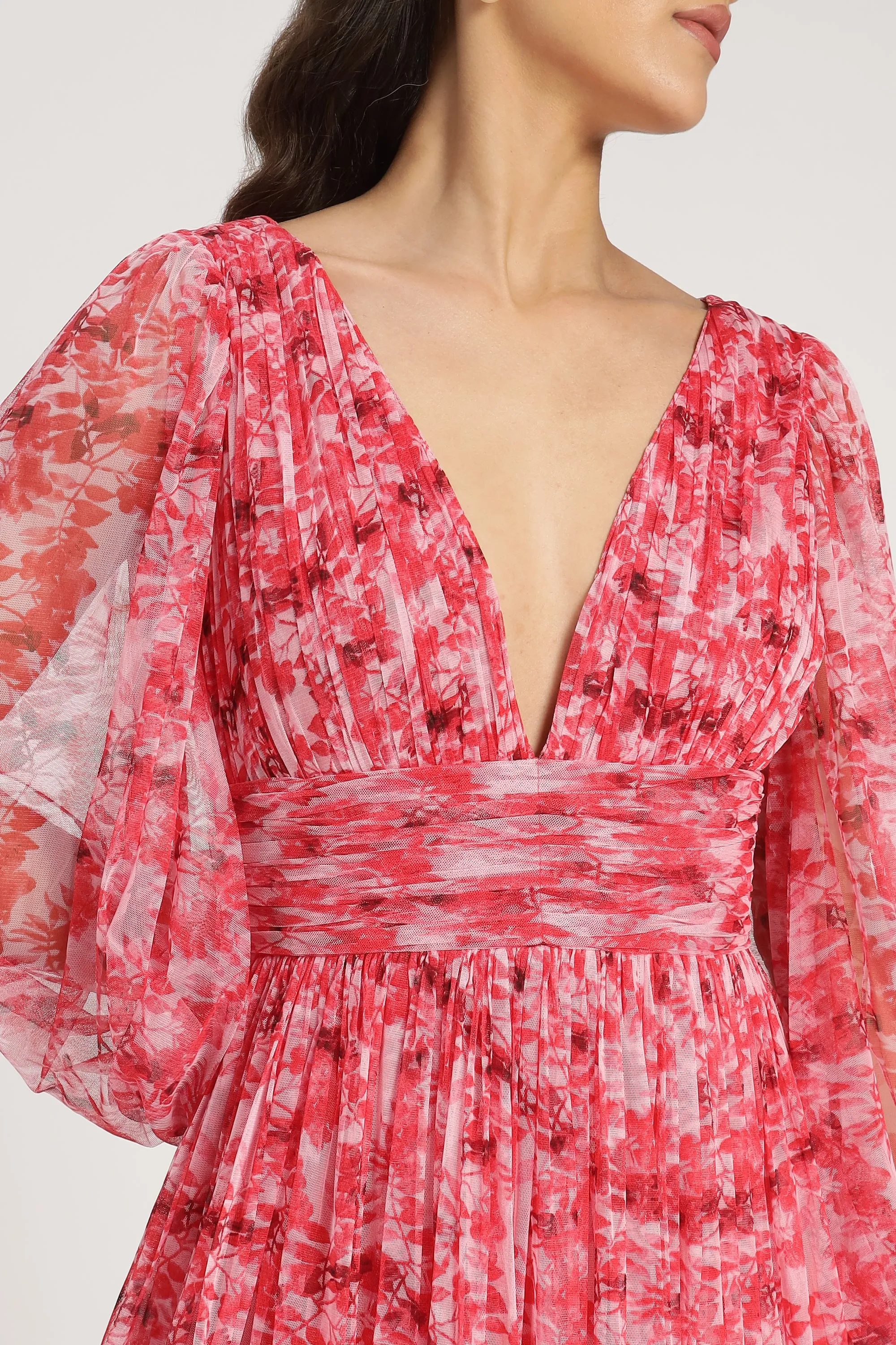 Lydia Maxi Dress in Red Floral