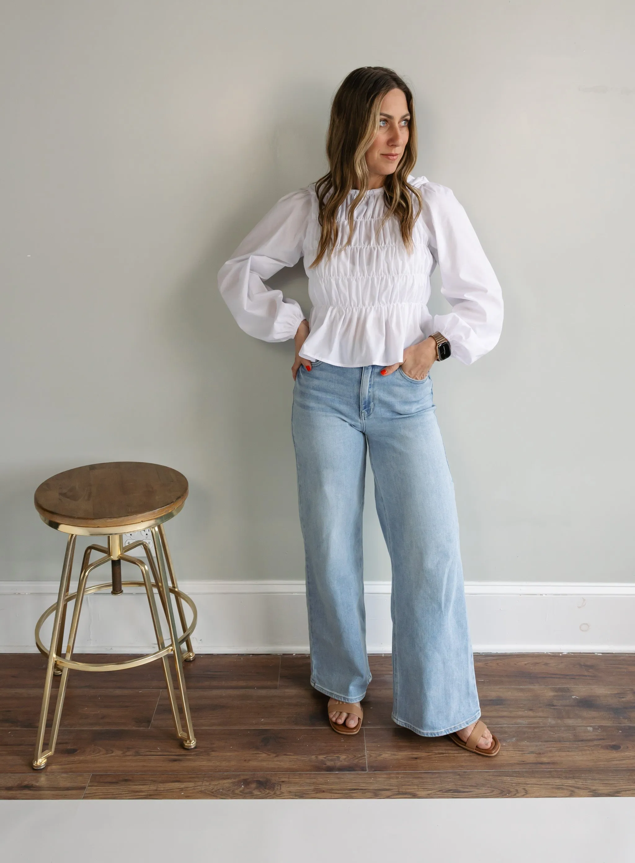 Marisol Shirred Peplum Top - Final Sale