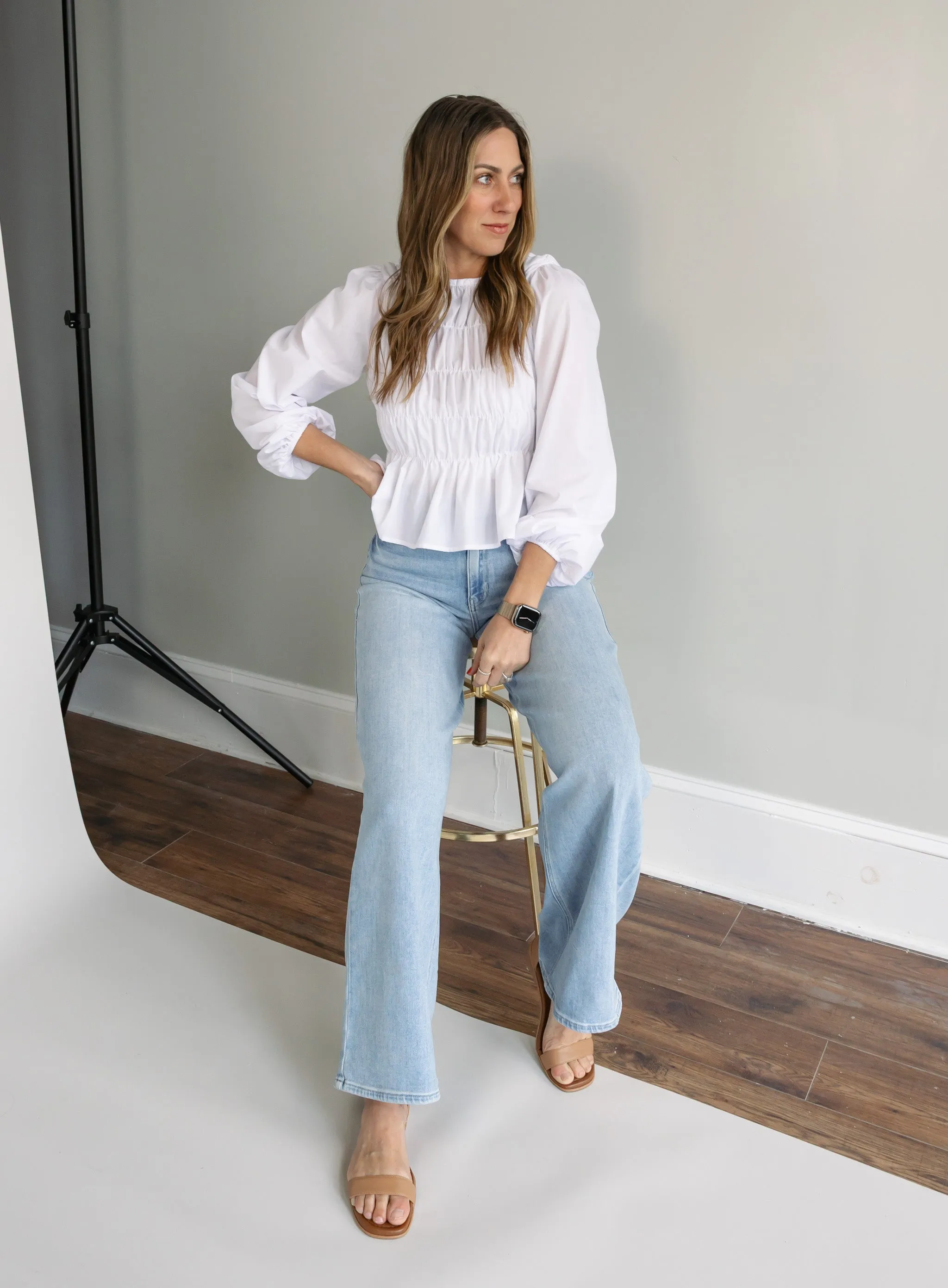Marisol Shirred Peplum Top - Final Sale