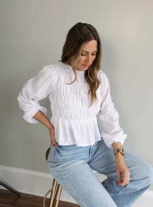 Marisol Shirred Peplum Top - Final Sale