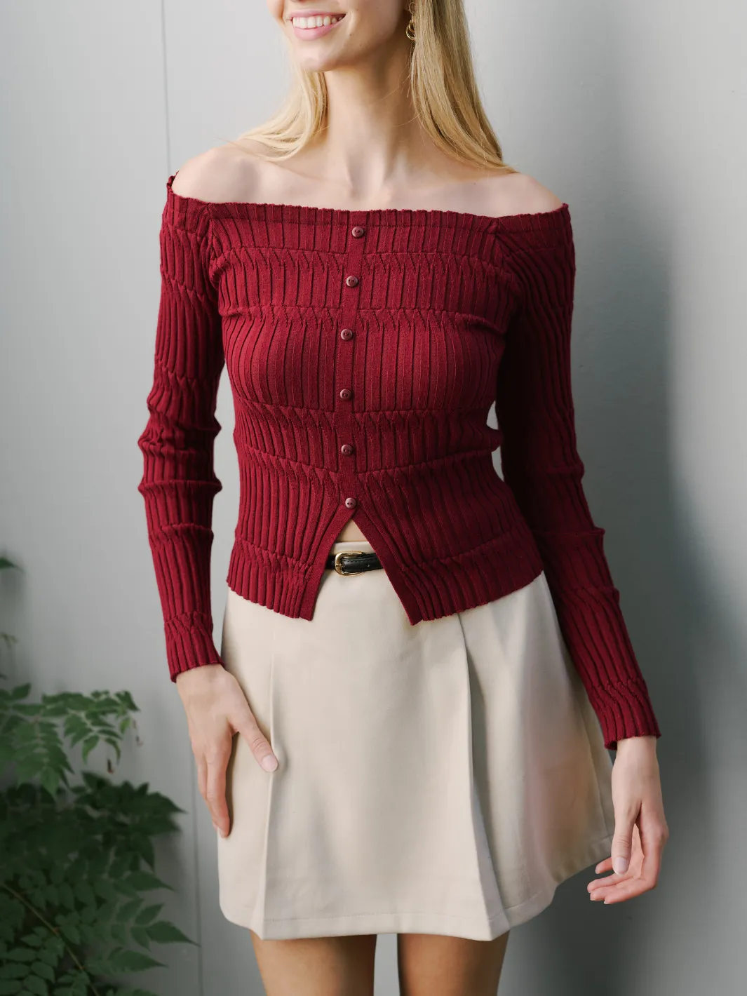 MERLOT KNIT TOP