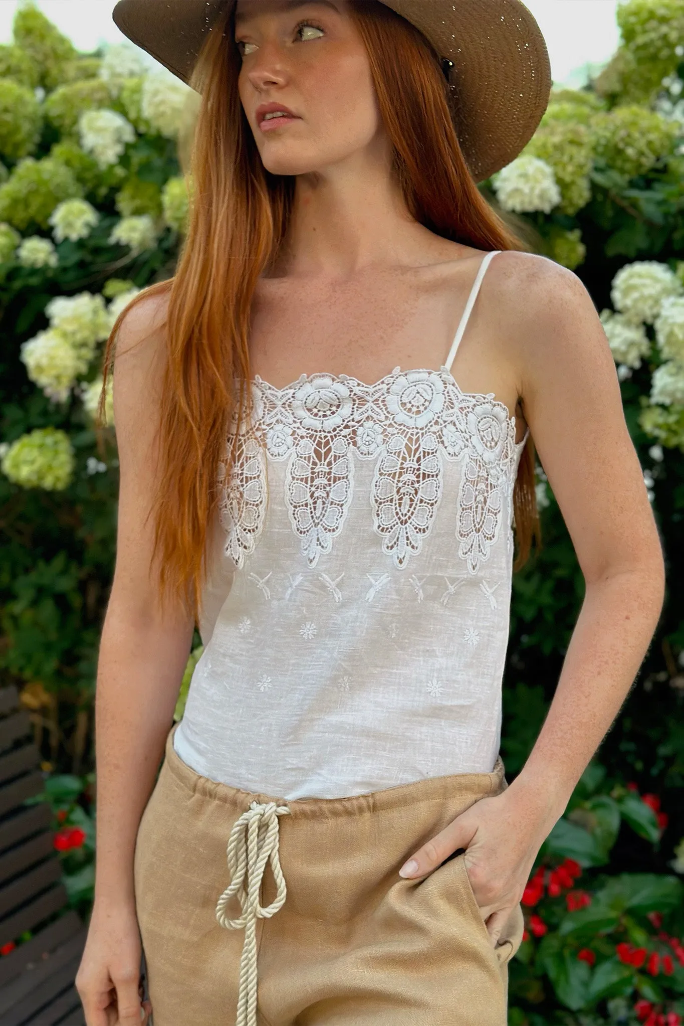 Morgan Lace Cami in Pure White