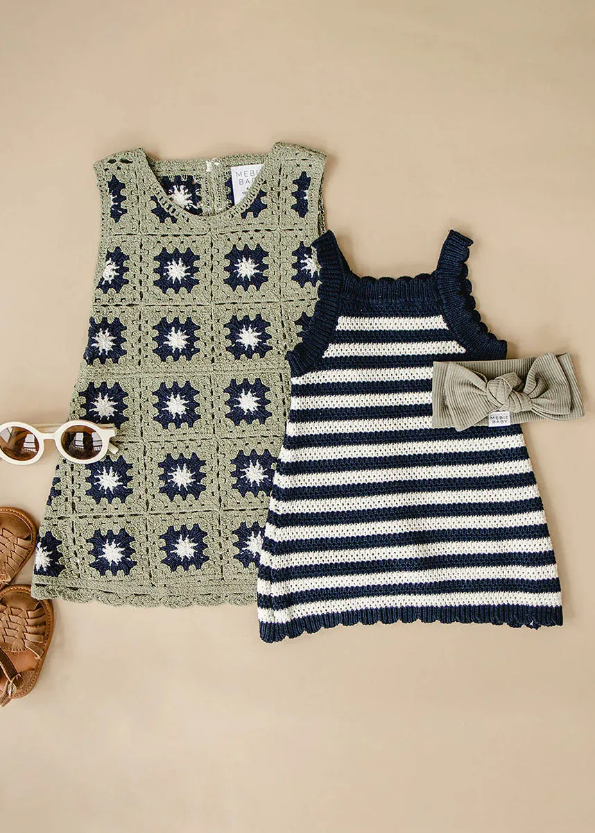 Navy Stripe Knit Tank Dress