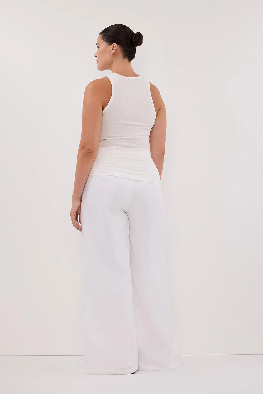 NINA WHITE RACER KNIT TANK