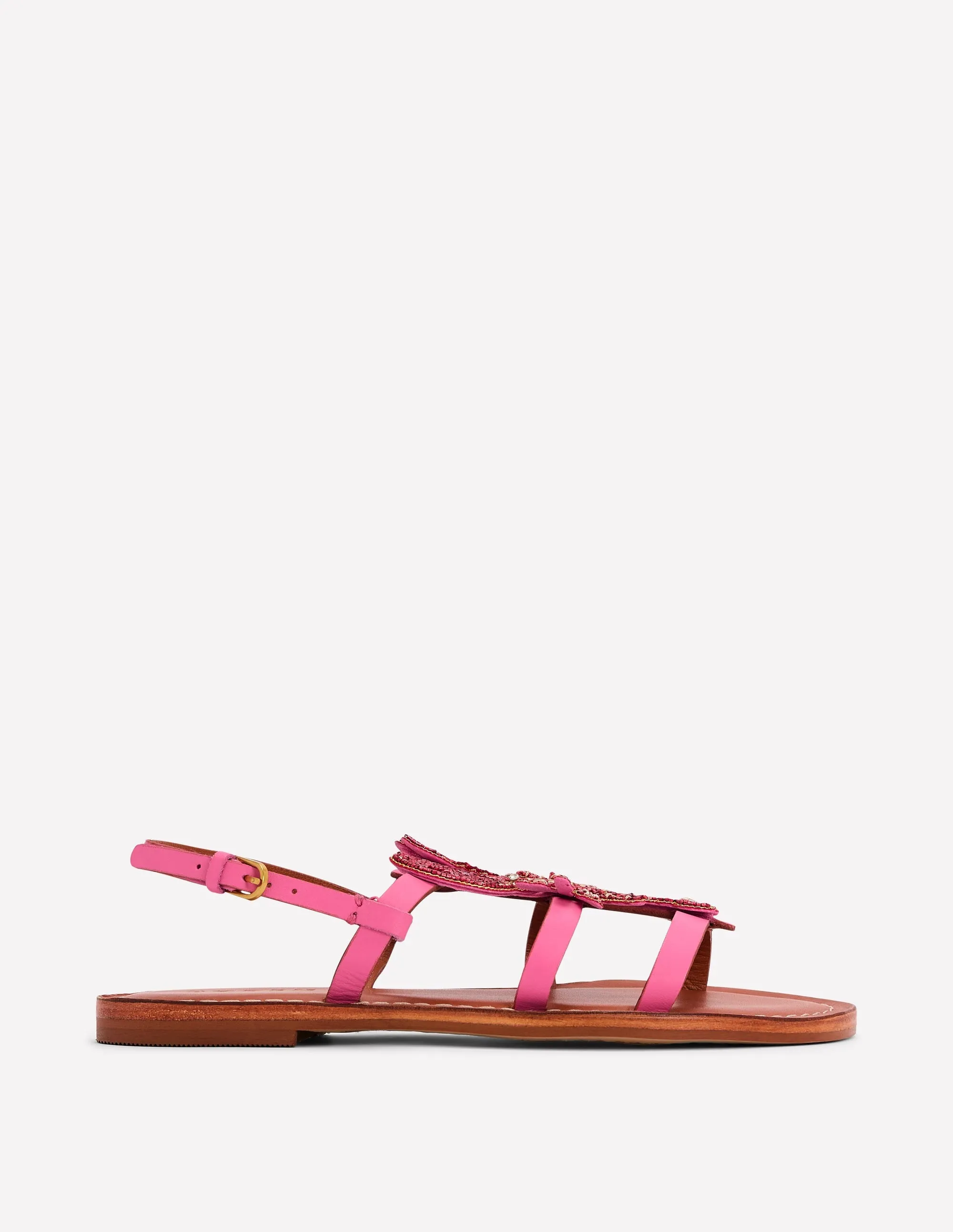 Novelty Beaded Flat Sandals-Lobster
