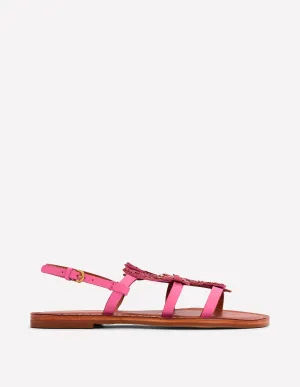 Novelty Beaded Flat Sandals-Lobster