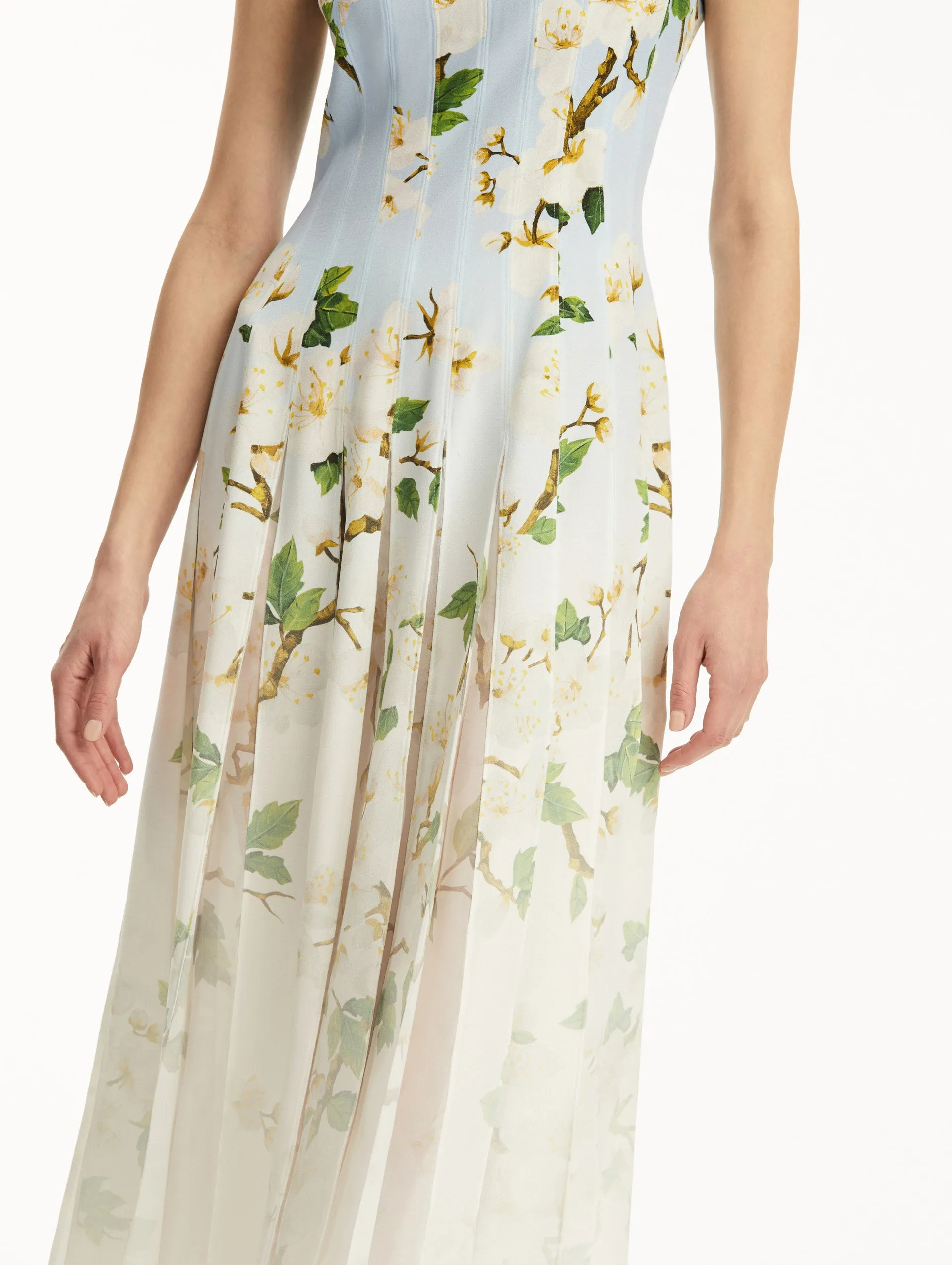 Ombré Cherry Blossom Cady Inset Dress