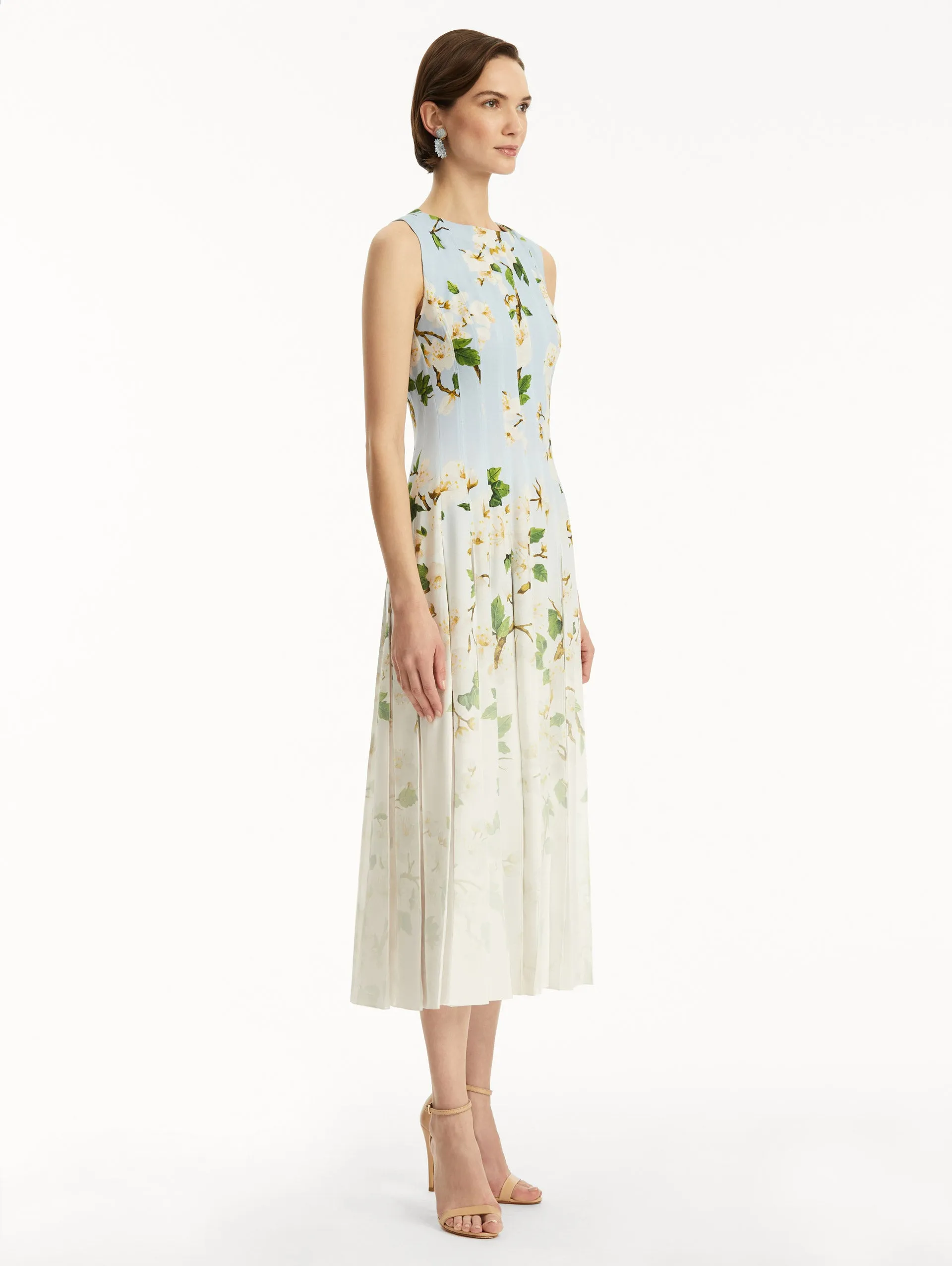 Ombré Cherry Blossom Cady Inset Dress