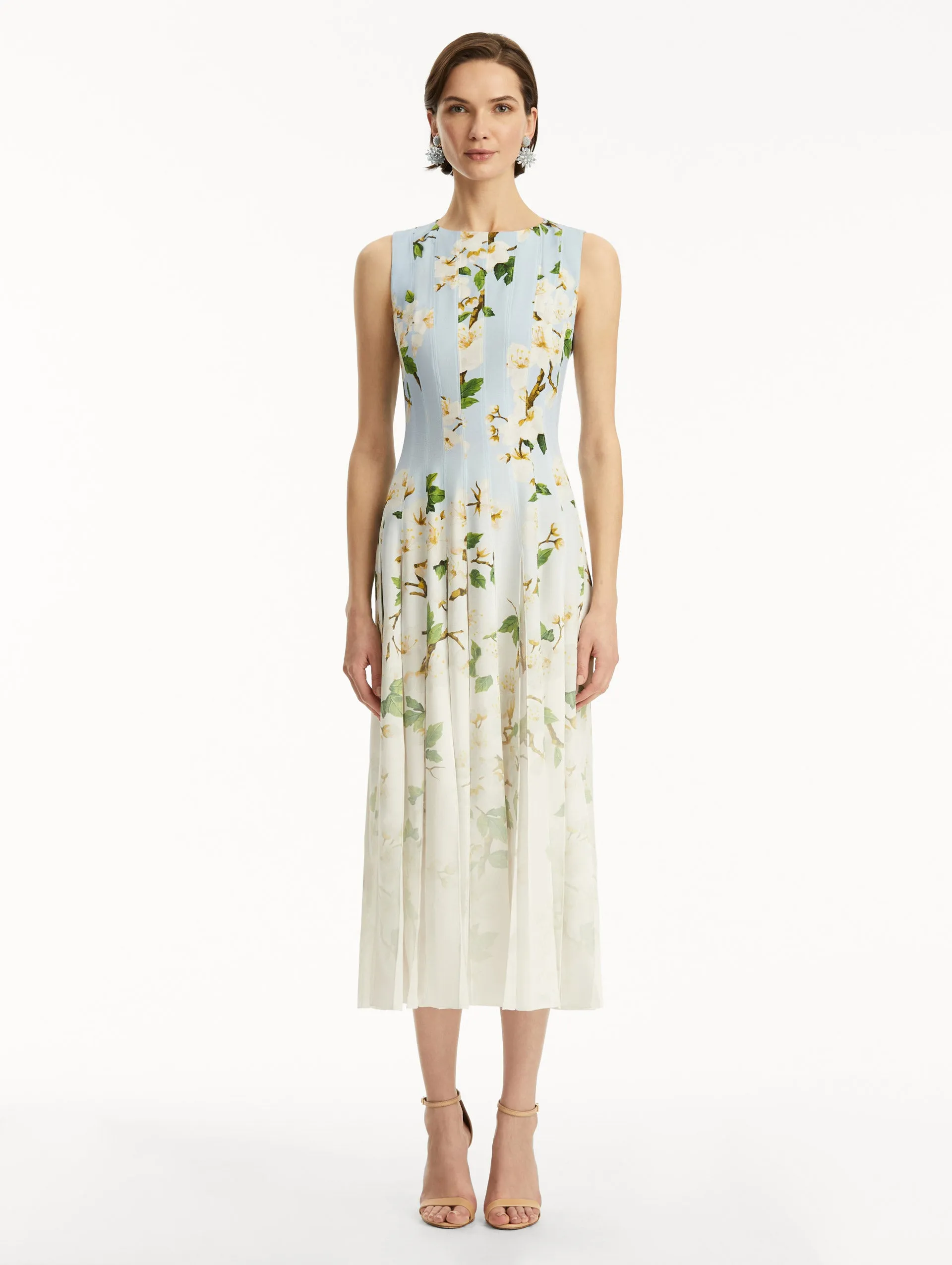Ombré Cherry Blossom Cady Inset Dress