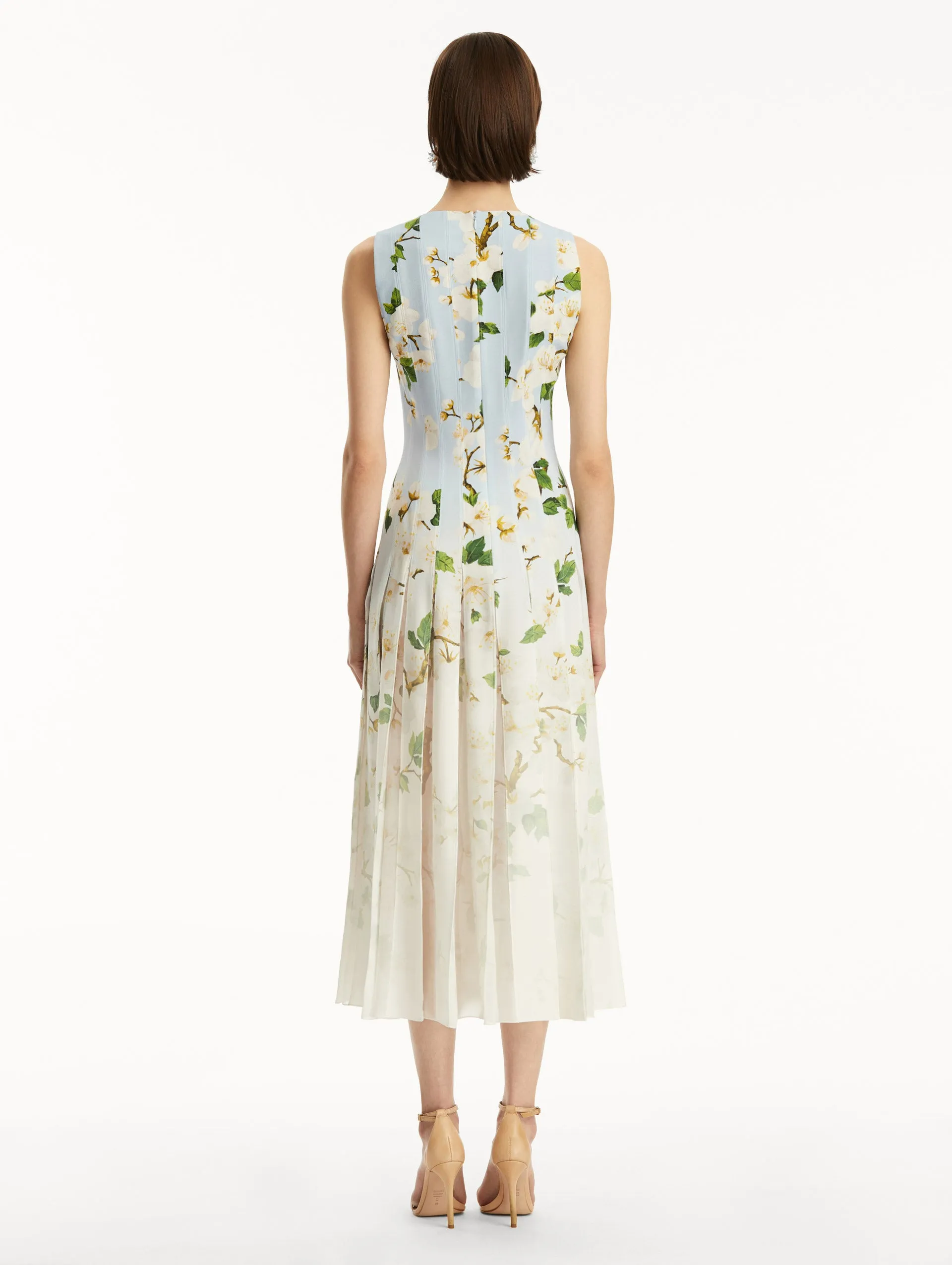 Ombré Cherry Blossom Cady Inset Dress