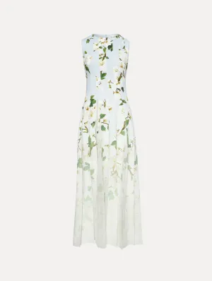 Ombré Cherry Blossom Cady Inset Dress