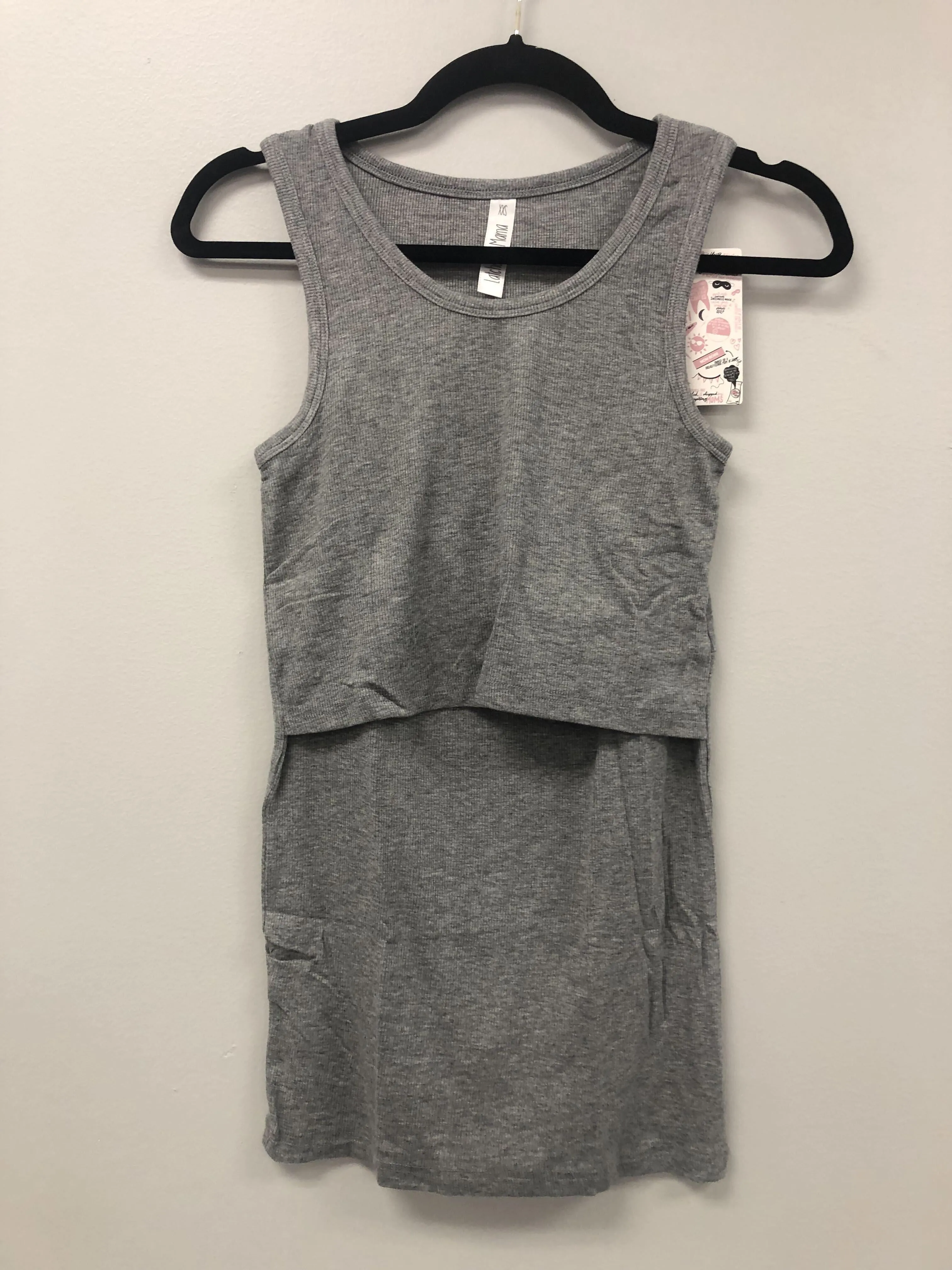 Outlet 5914 - Latched Mama Ribbed Nursing Tank - Cloud - Extra Extra Small