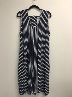 Outlet 6983 - The Momper® Printed Nursing Romper - Navy Stripe - Plus
