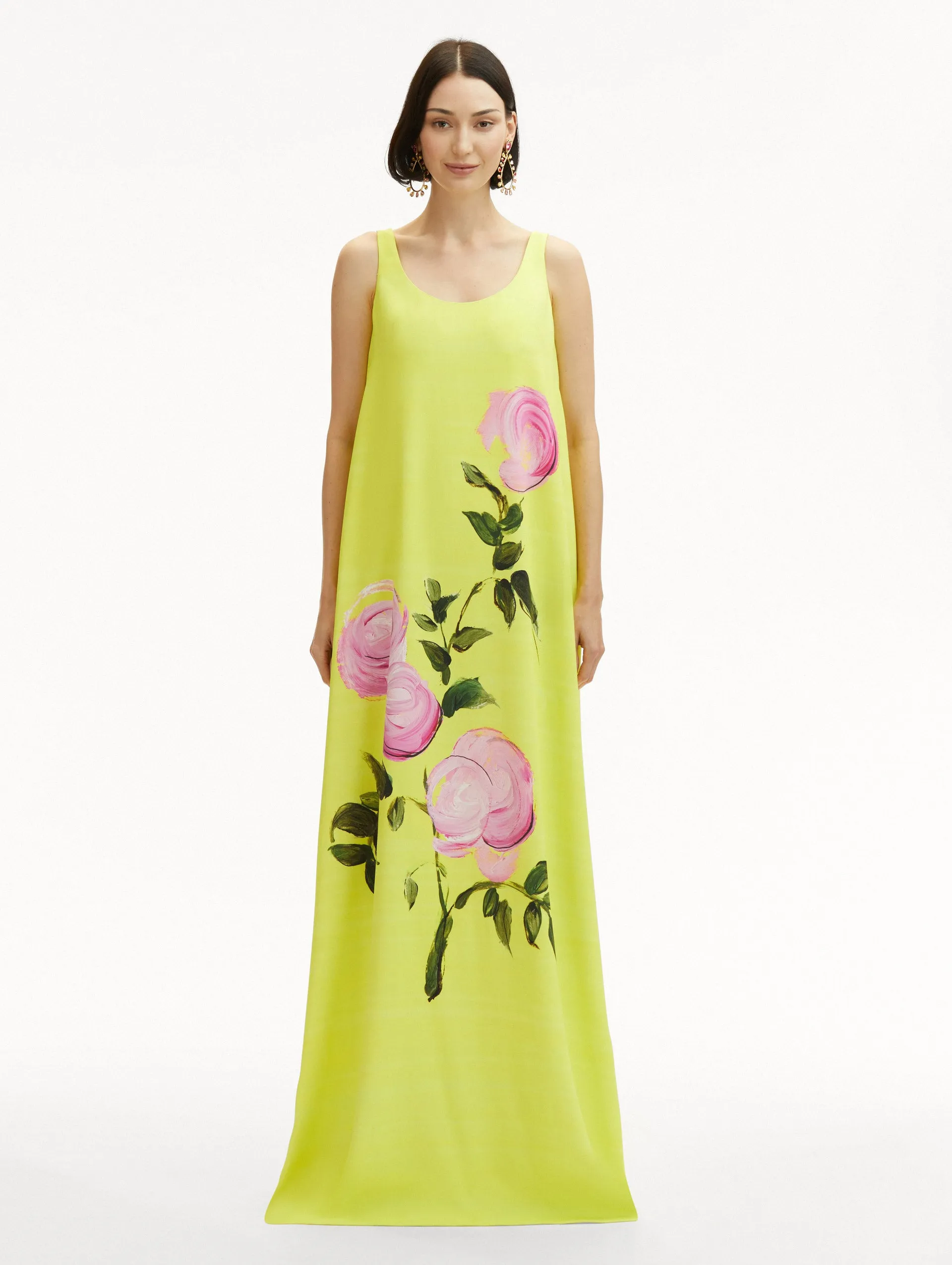 Painted Roses Sleeveless Gown
