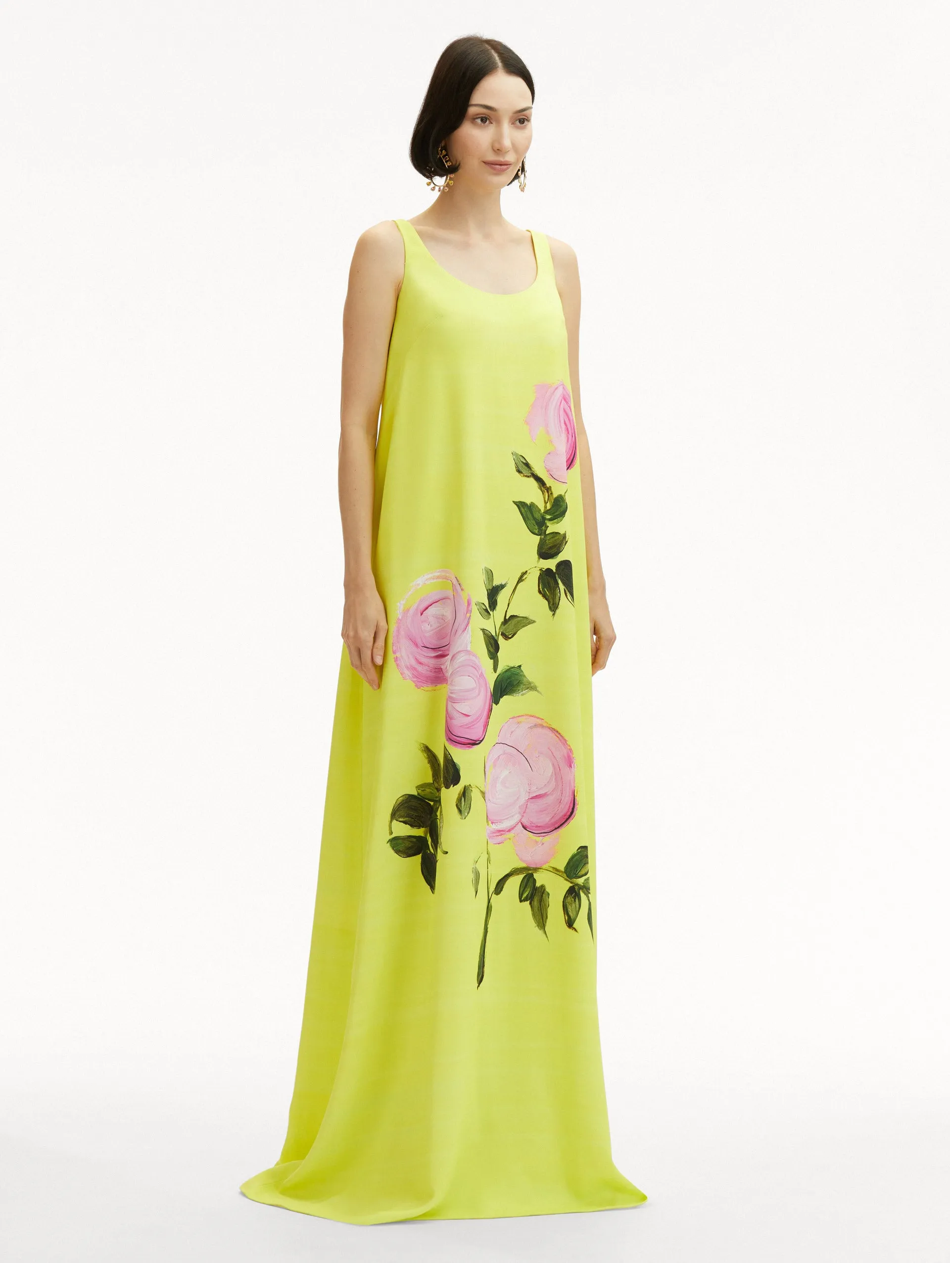 Painted Roses Sleeveless Gown