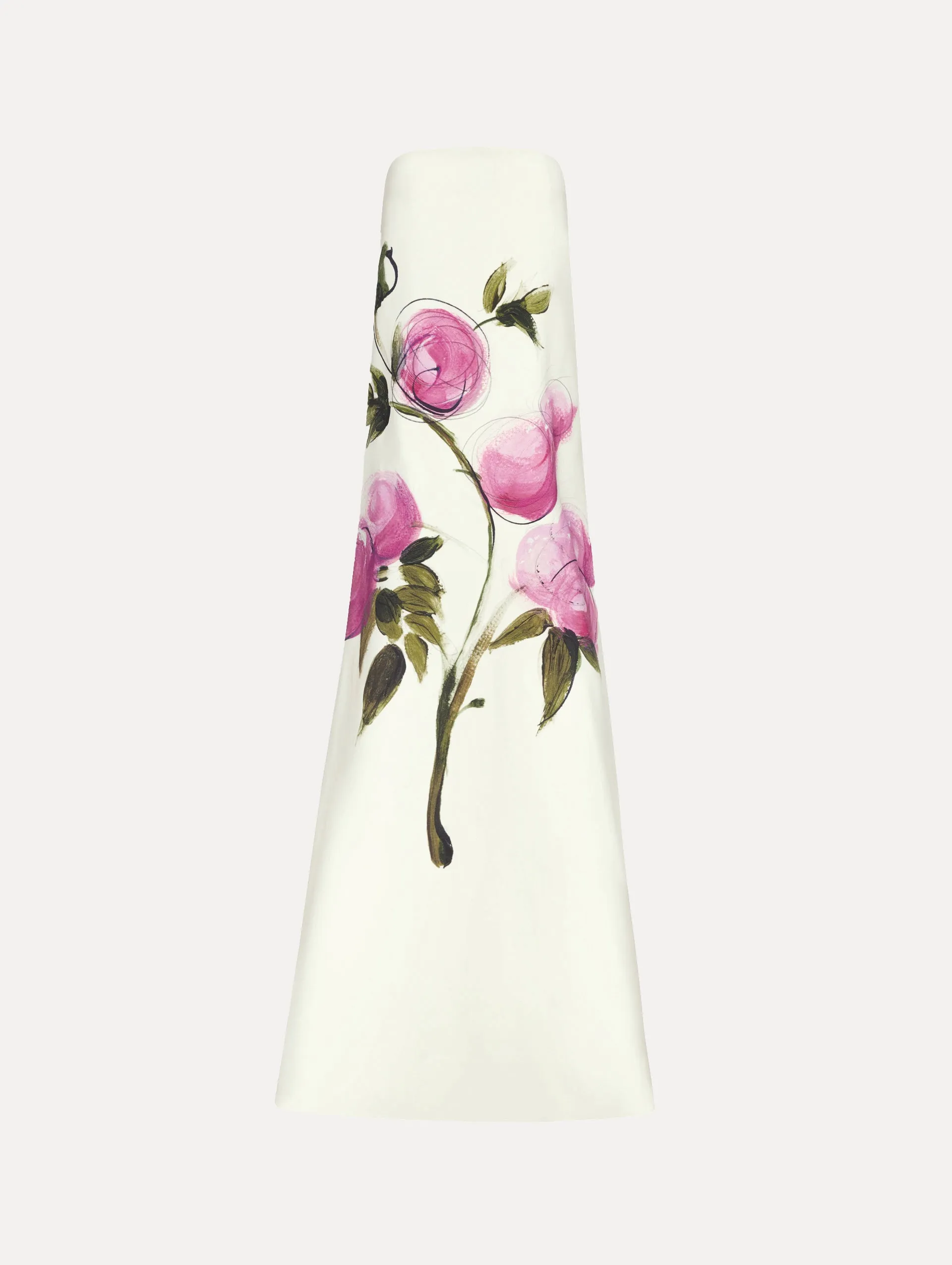 Painted Roses Strapless Gown