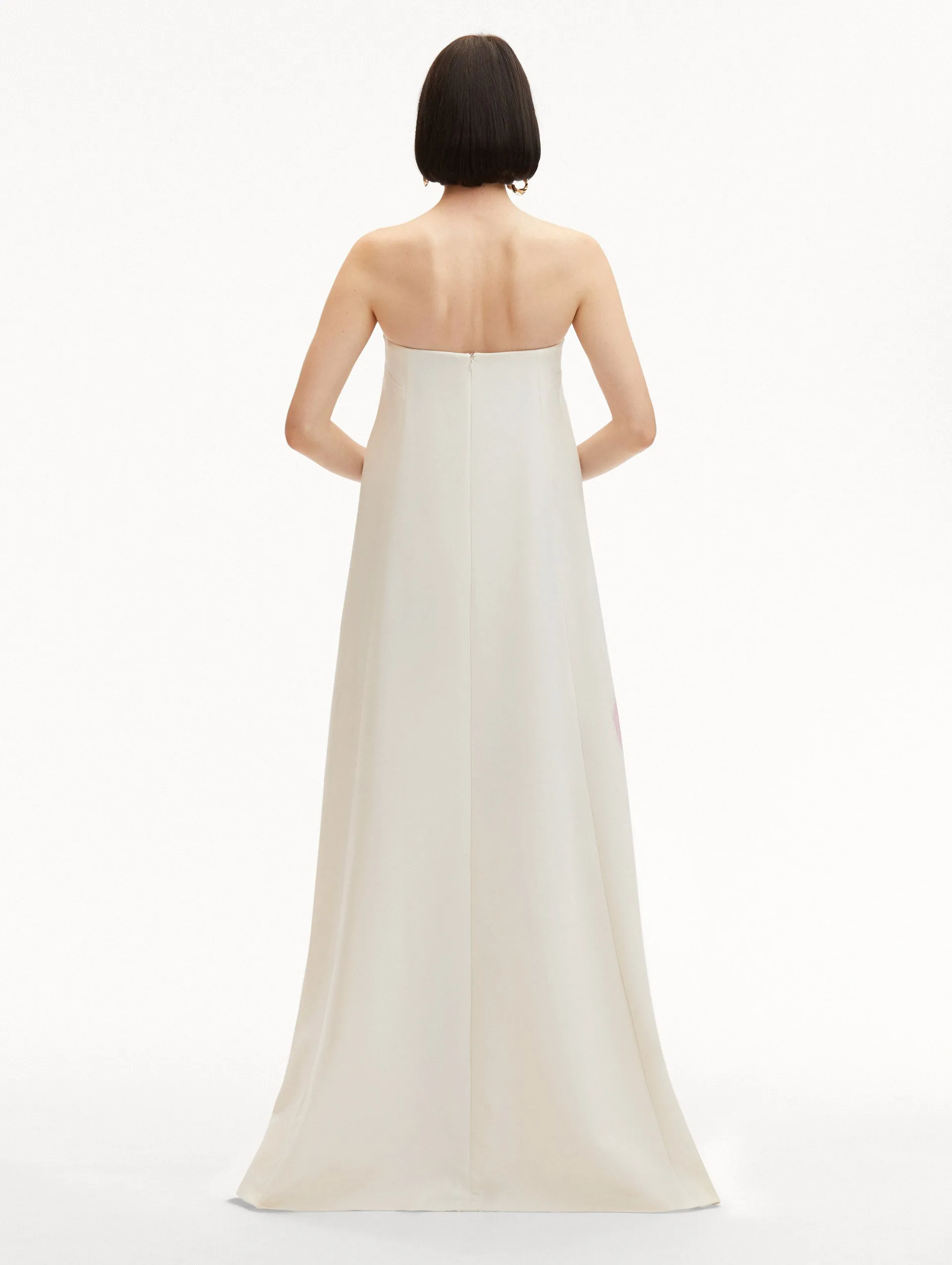 Painted Roses Strapless Gown