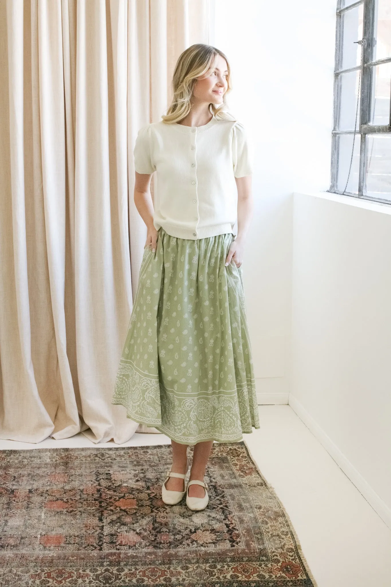 Paisley Midi Skirt