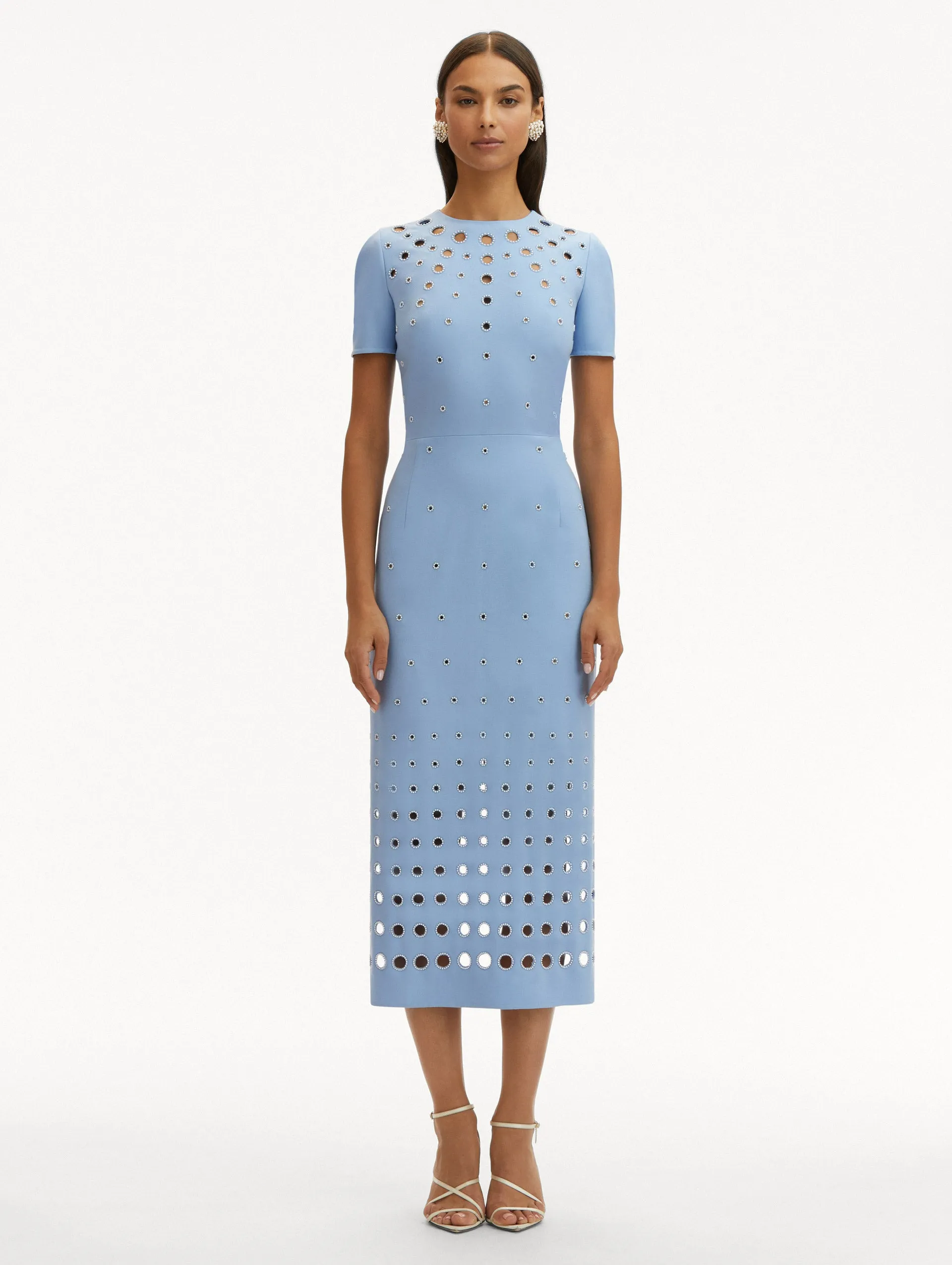 Pearl Eyelet Embroidered Dress